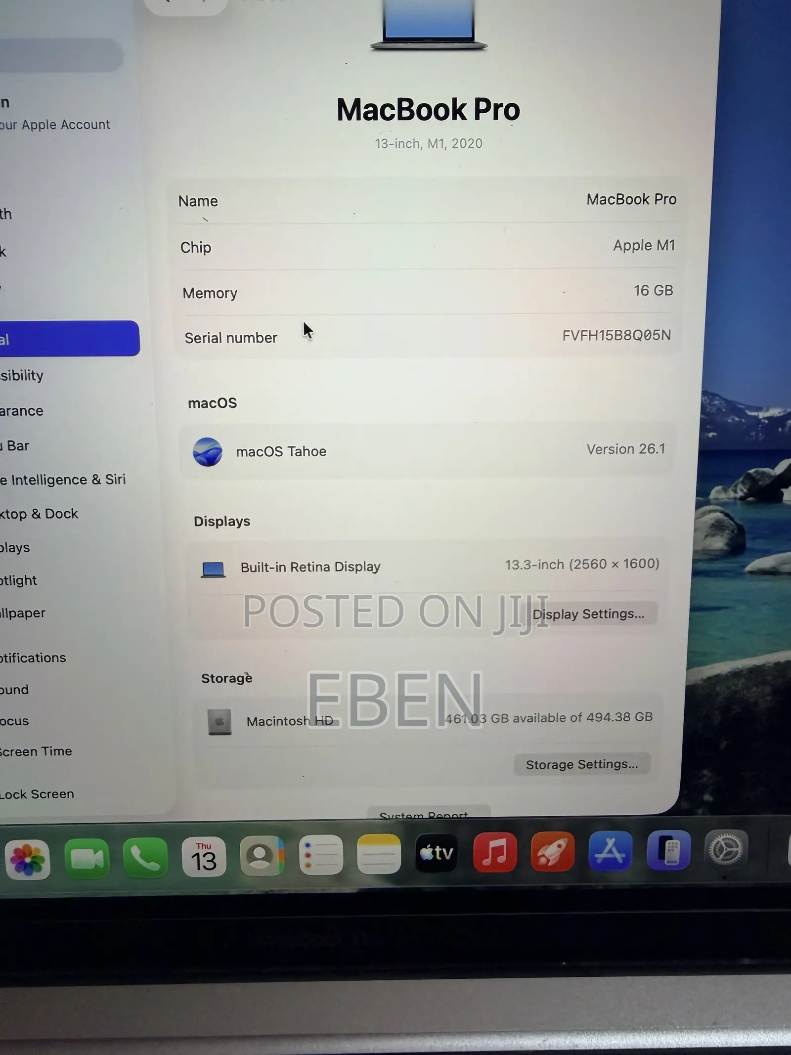 Laptop Apple MacBook Pro 2020 16GB Apple M1 SSD 512GB