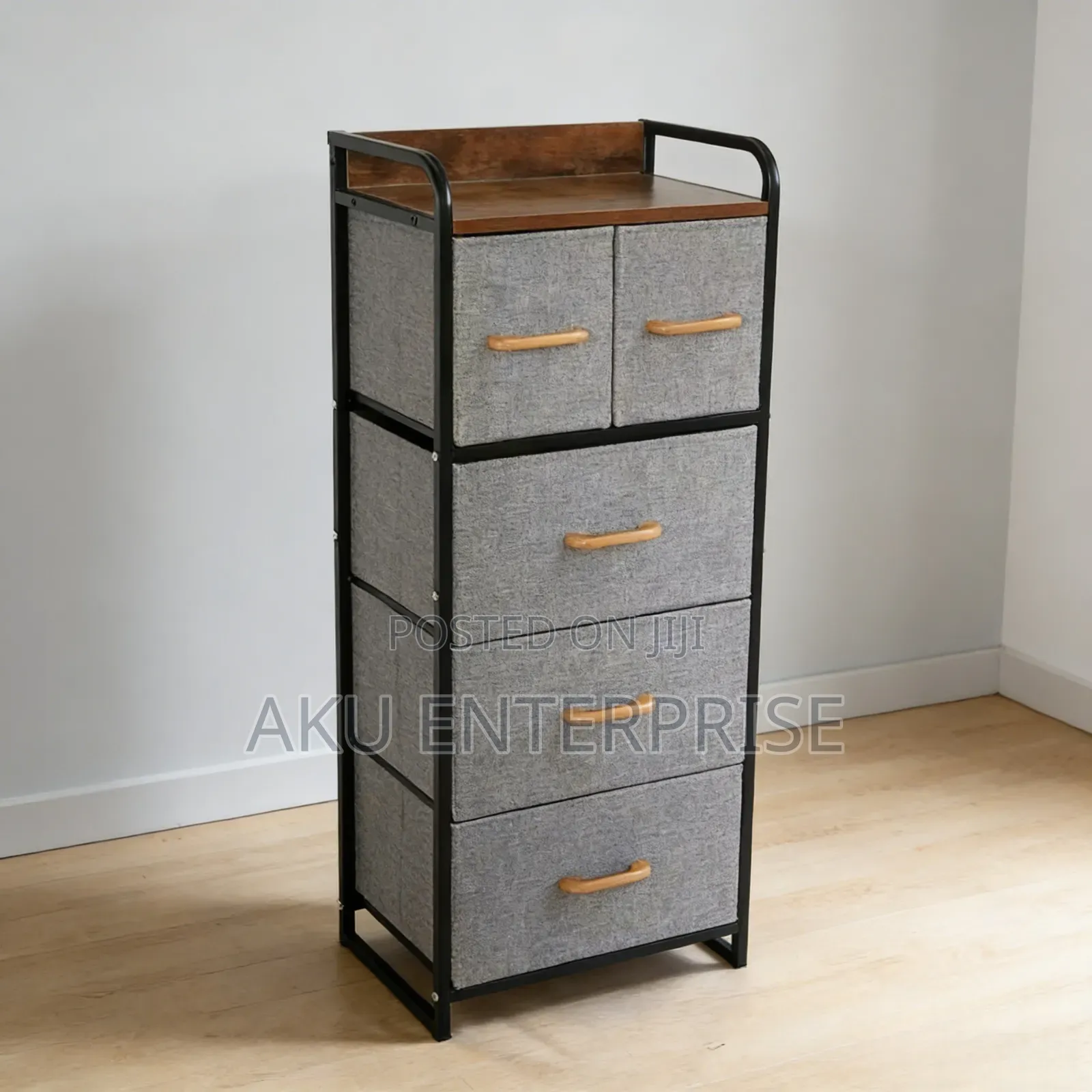 Fabric Drawer Bedside Storage Cabinet
