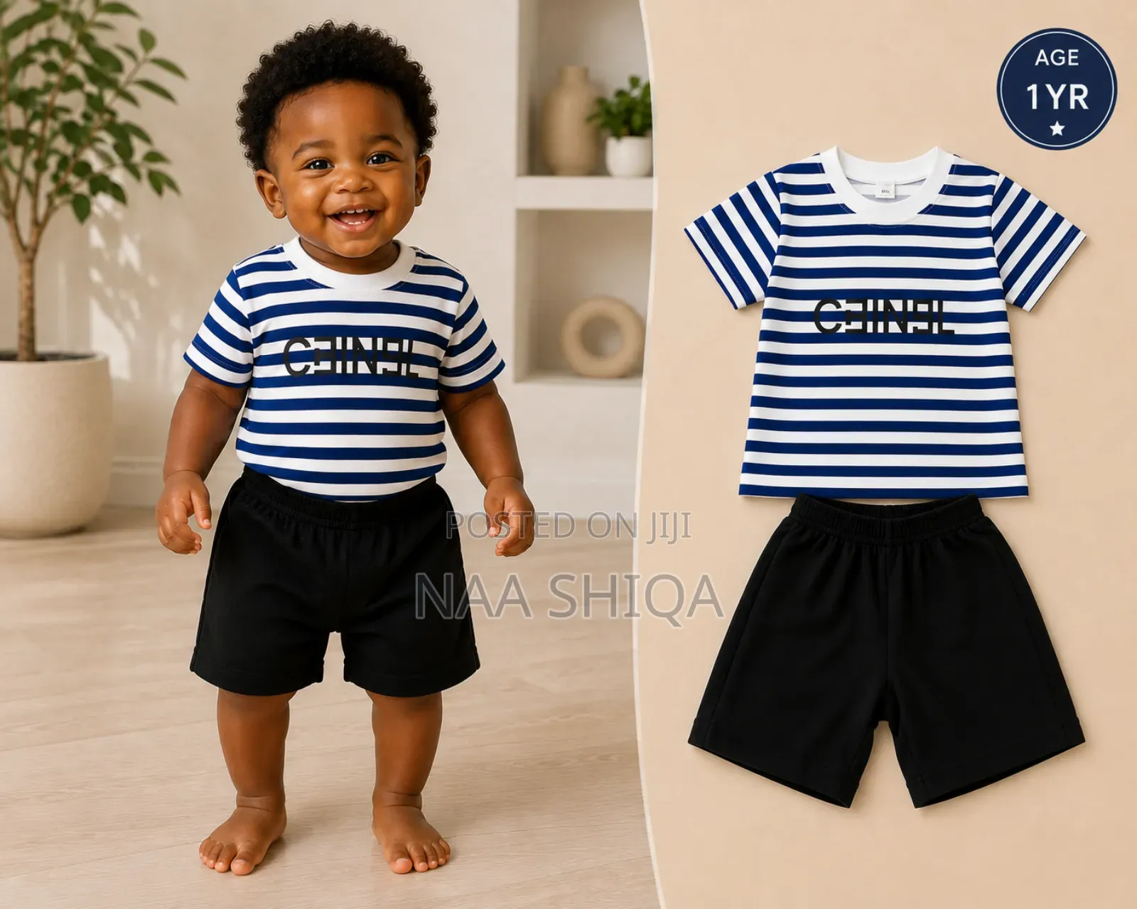 1yr- 2 Piece Casual Kids Clothing Set- Unisex