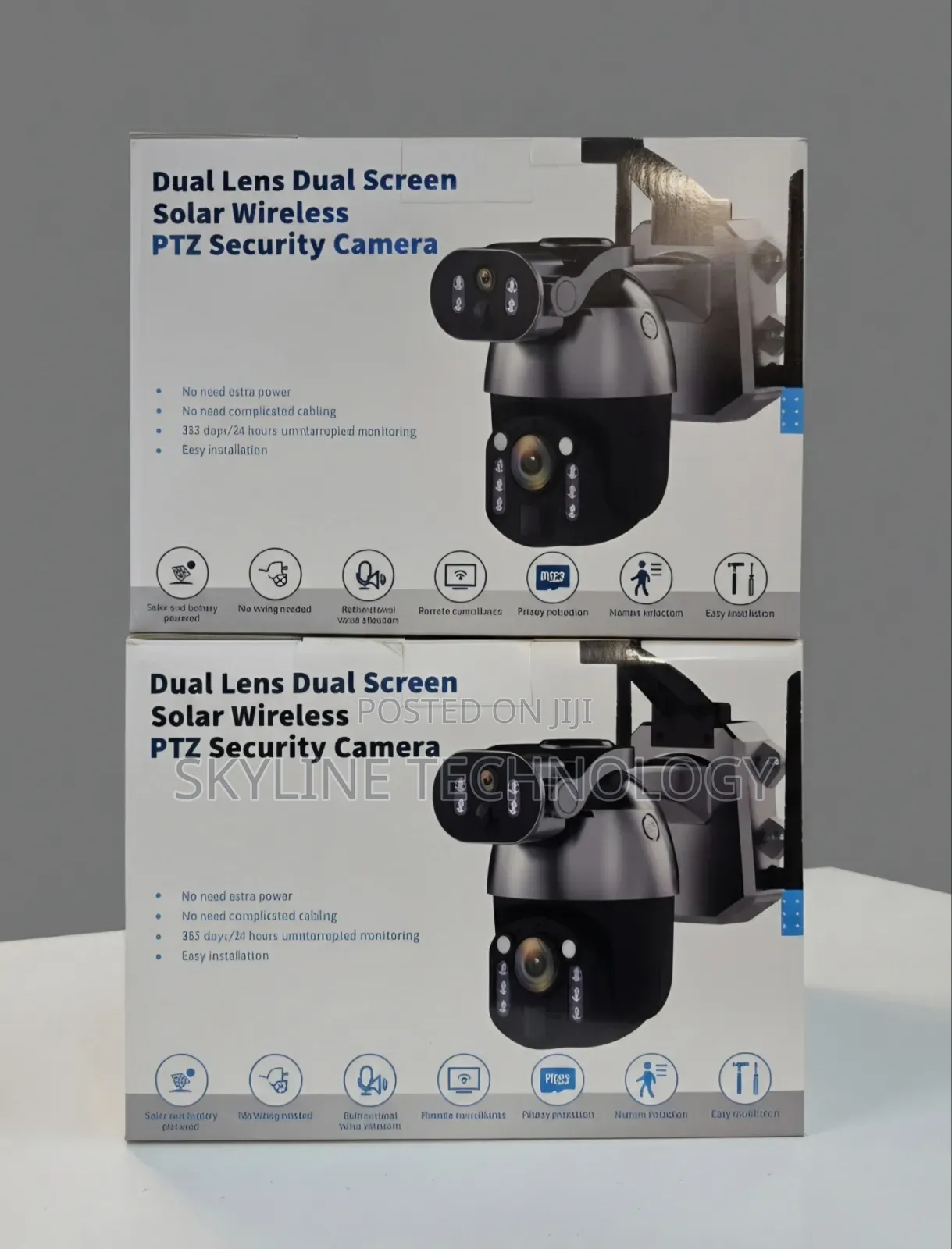 Solid Ubox 4G Dual Lens Quality CCTV Camera With Dual Solar Panels.