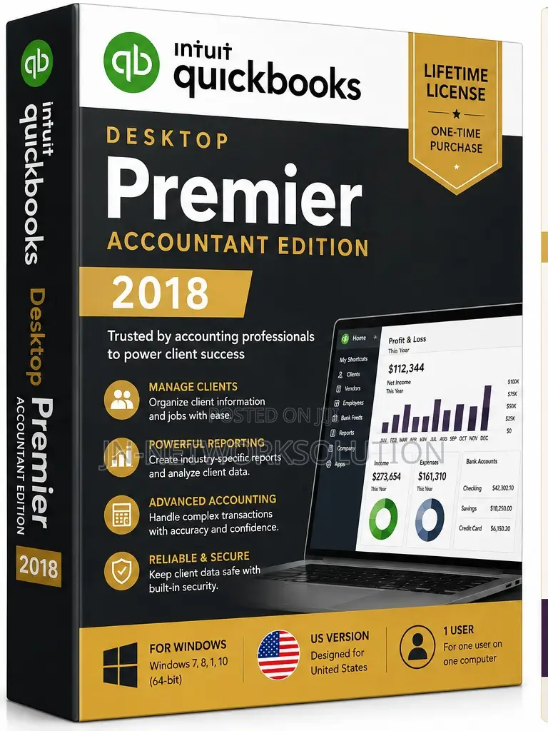 Intuit QuickBooks Desktop Premier Accountant Edition 2018 Lifetime