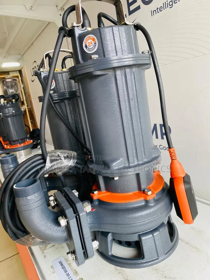 Orange and Gray Cast-Iron-Body Leo 2hp Sewage Water Pump