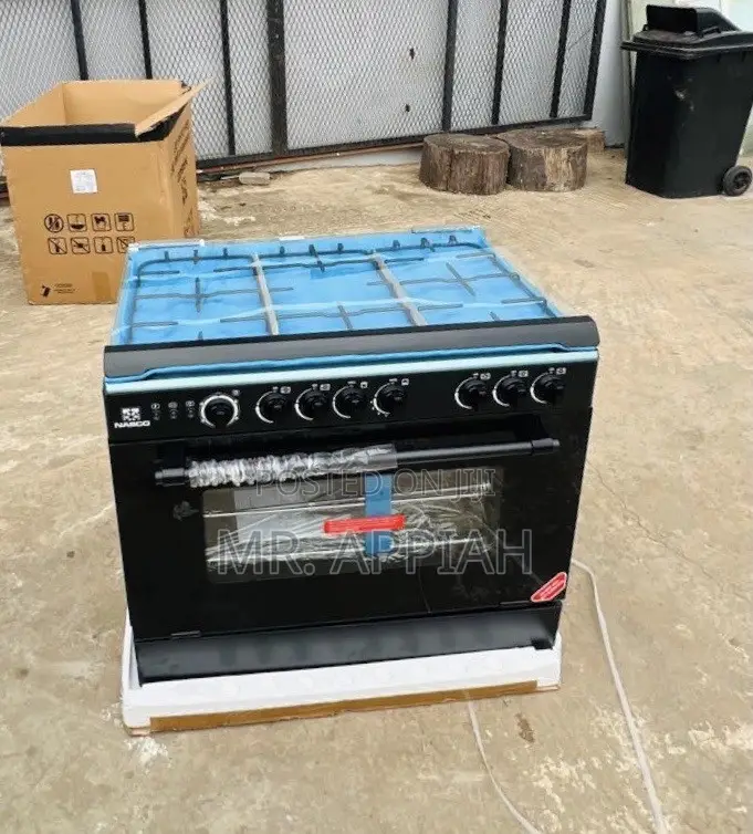 Shop Unique Nasco 5 Burner Gas Cooker With Oven Grill(Black)