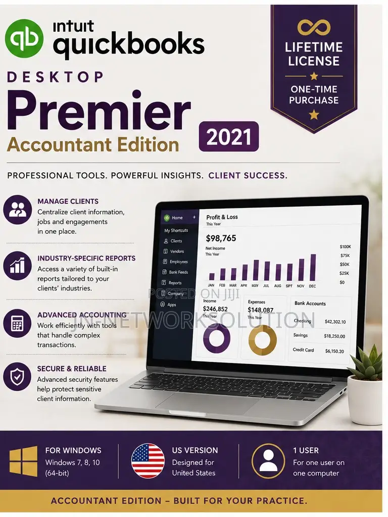 Intuit QuickBooks Desktop Premier Accountant Edition 2021 Lifetime