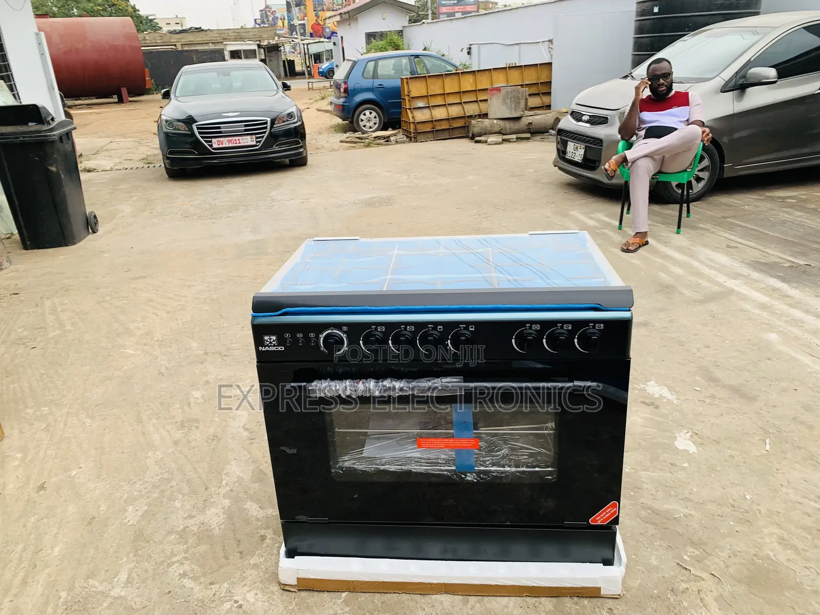 Freestanding Gas Cooker Black Nasco 5burner 60/90 Oven Rotisserie