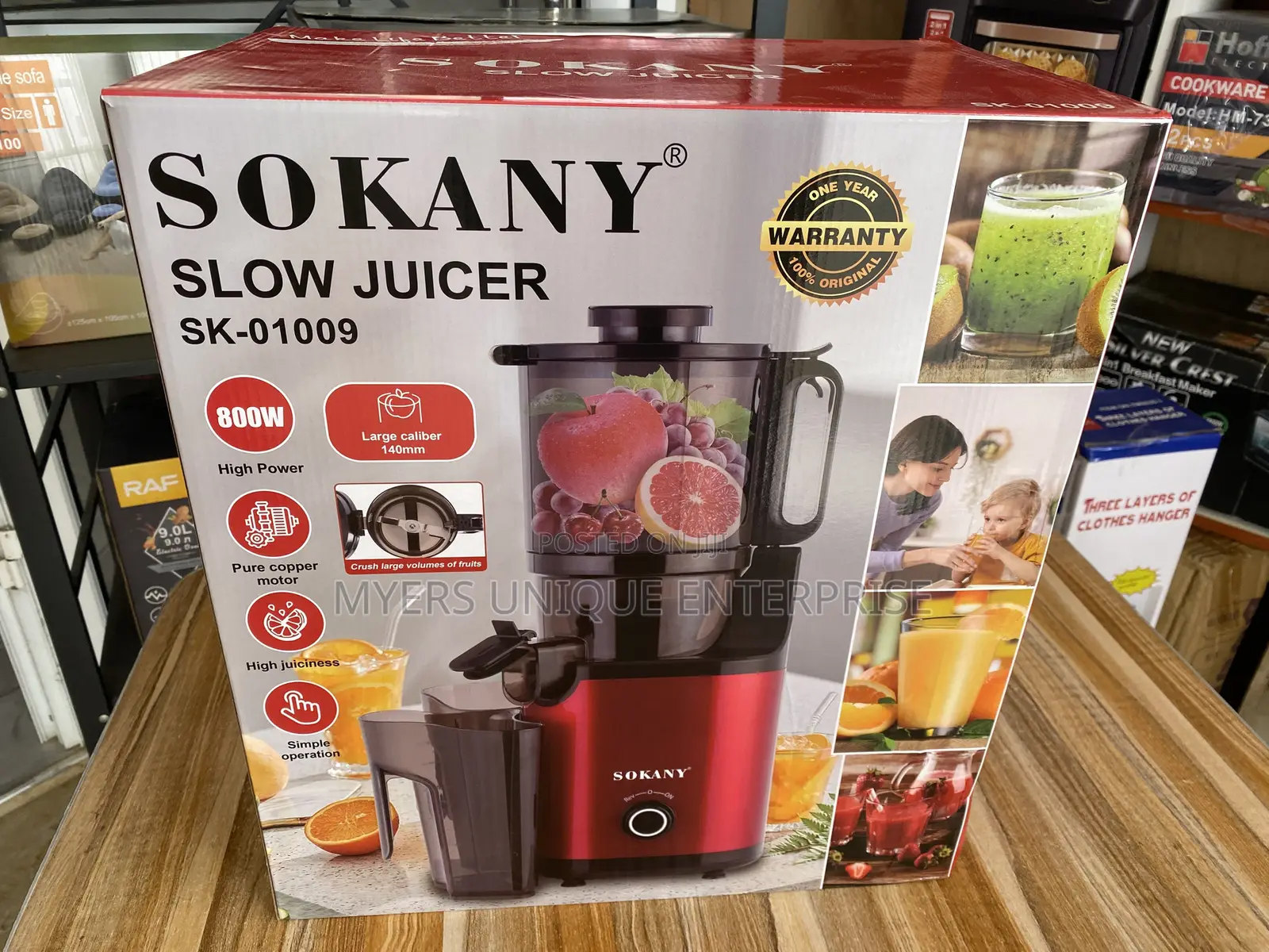 Sokany Slow Juicer With Wide Feed Opening-800w