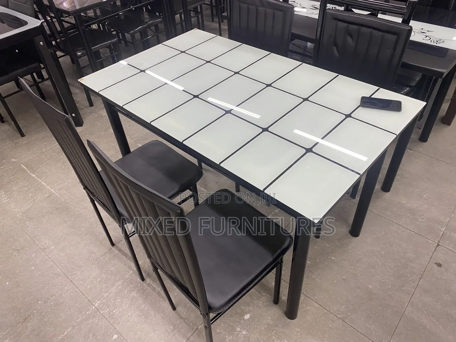Dining Sets With 4 Chairs ( White Grid )