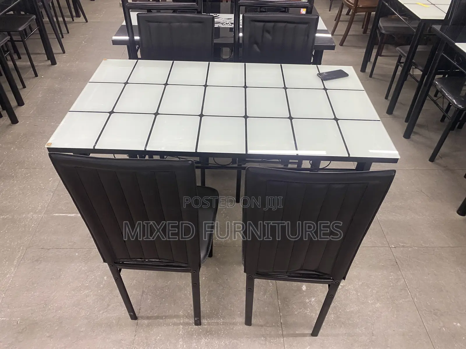 Dining Sets With 4 Chairs ( White Grid )