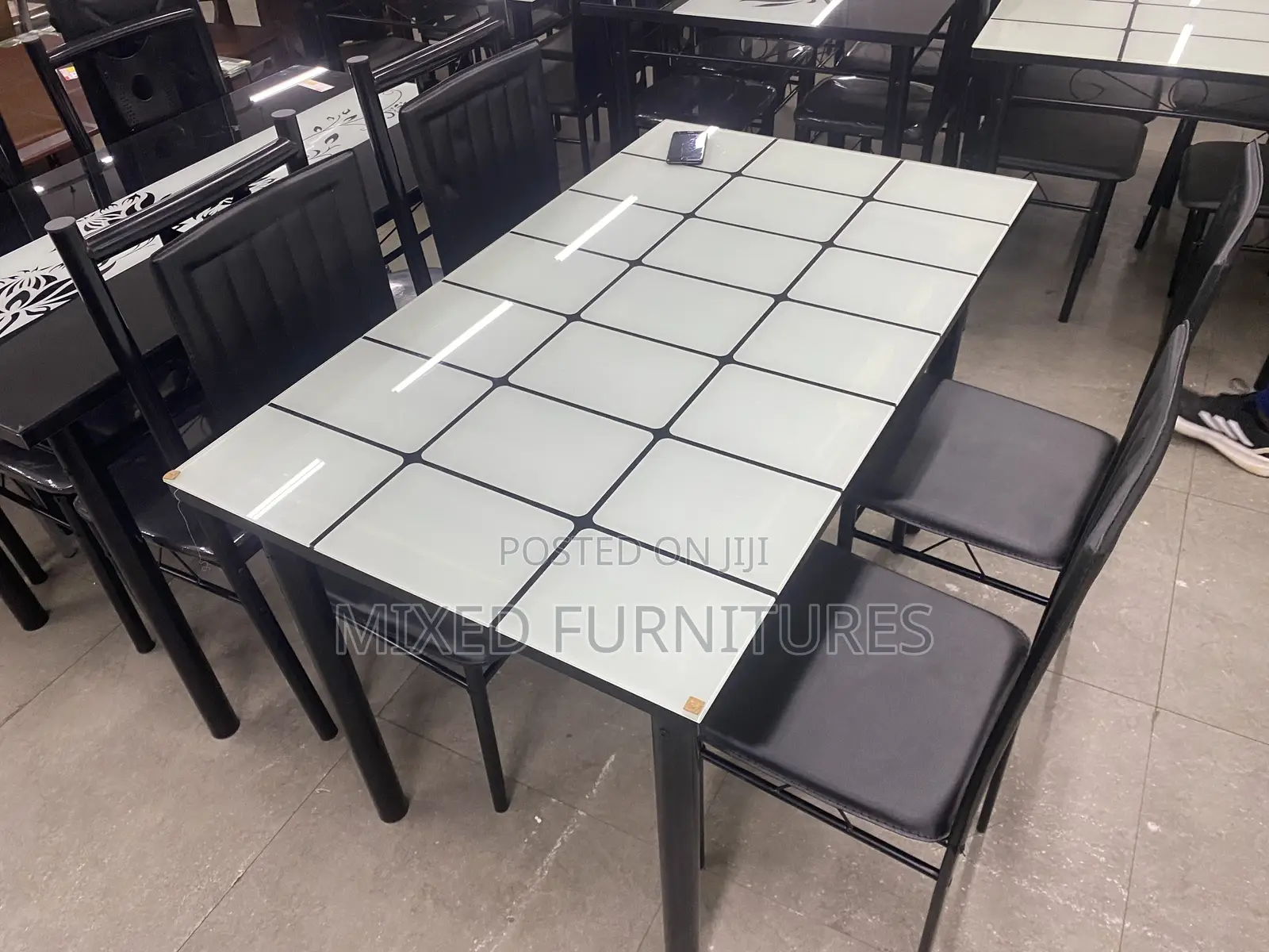 Dining Sets With 4 Chairs ( White Grid )