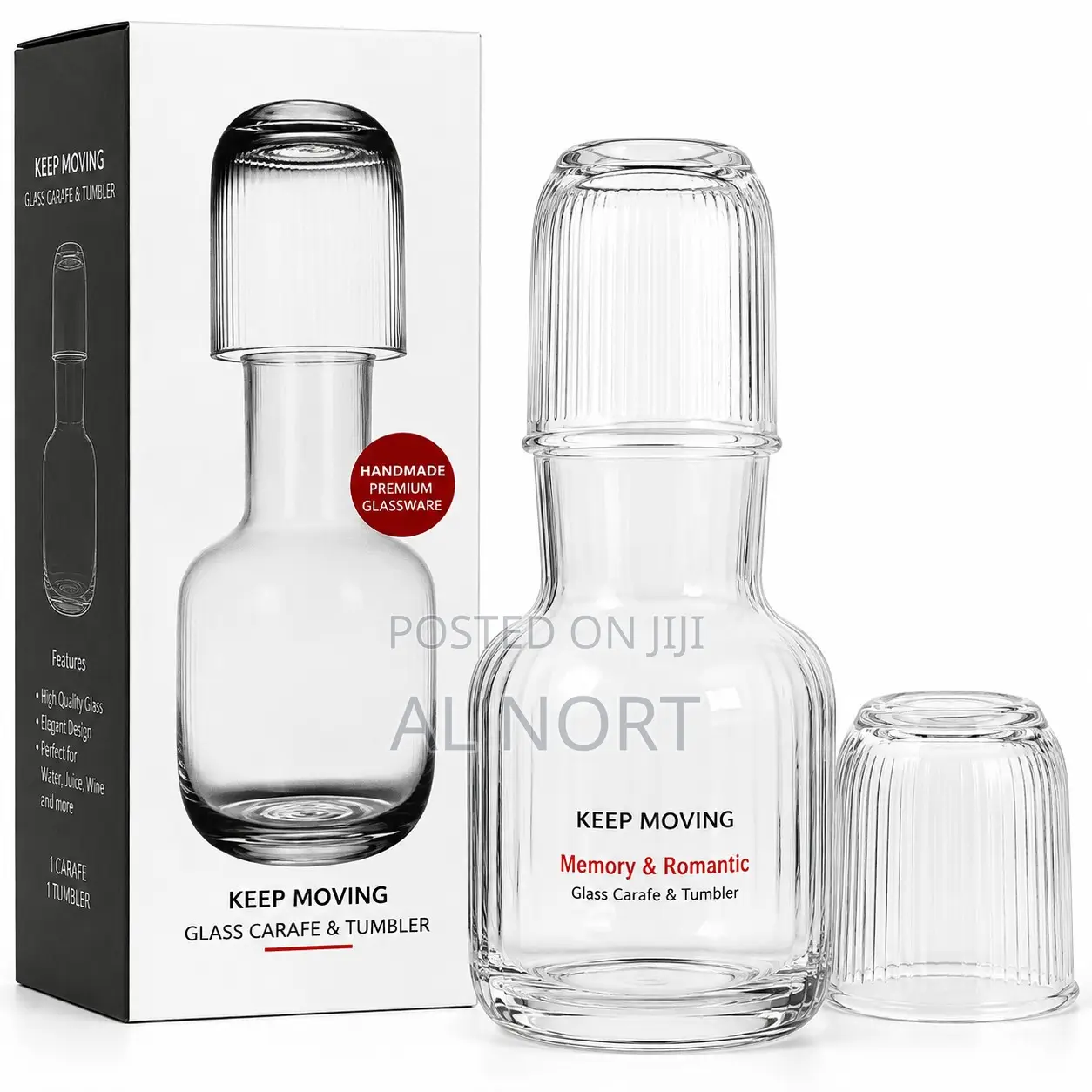 Keep Moving Glass Carafe Tumbler – Clear