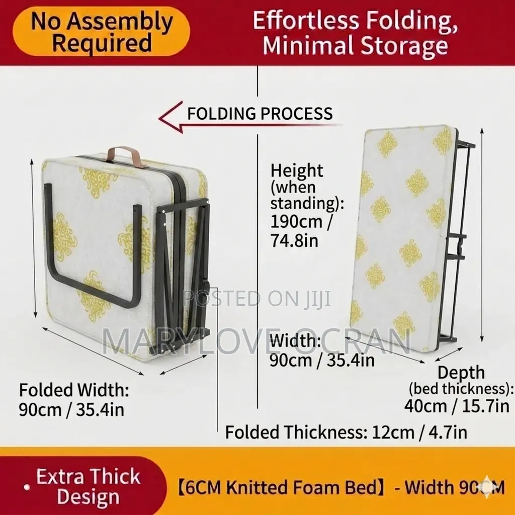High-Quality Foldable Bed Plus Mattress