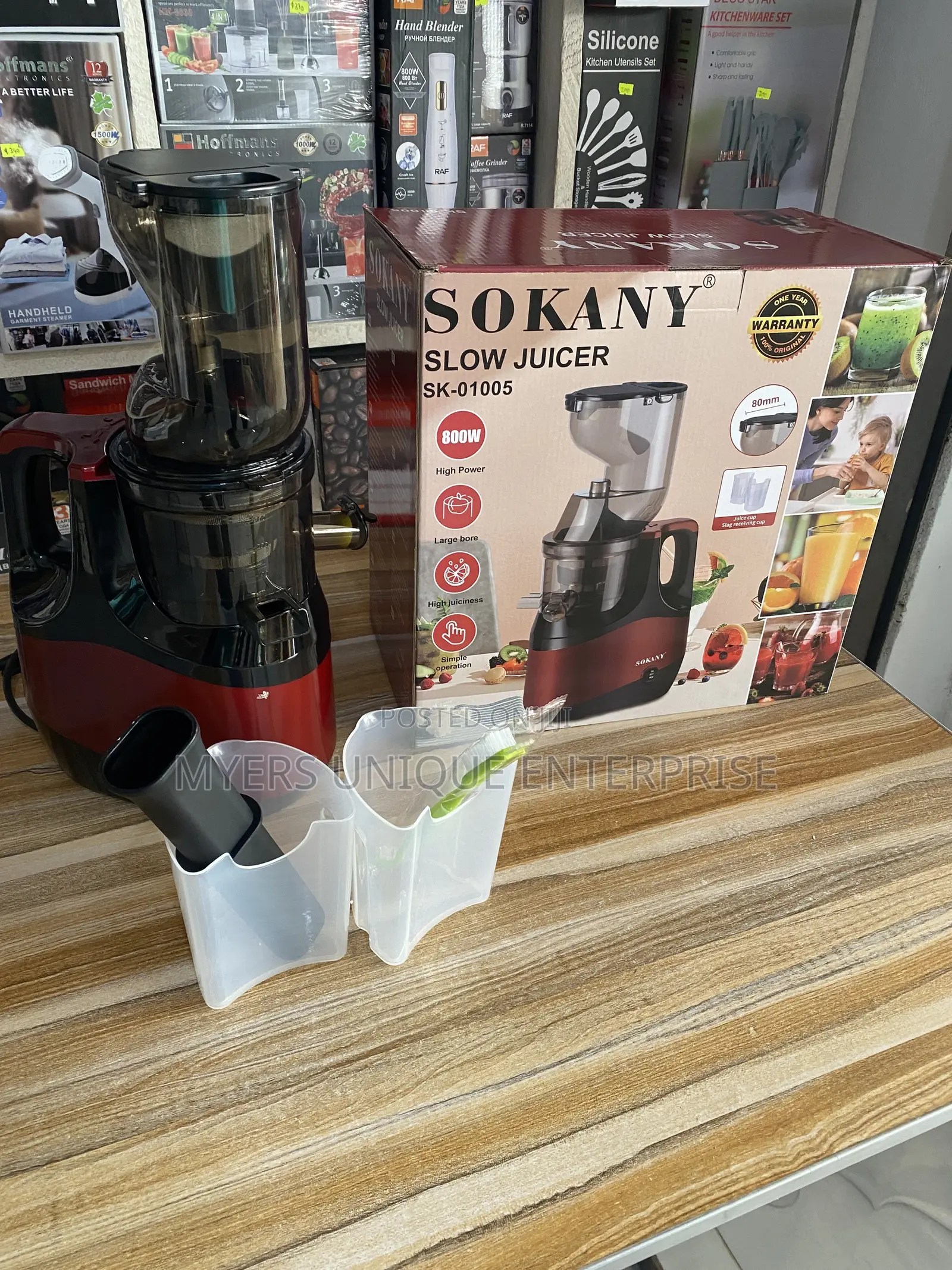 Sokany 800w Large Bore Slow Juicer - Less Oxidation
