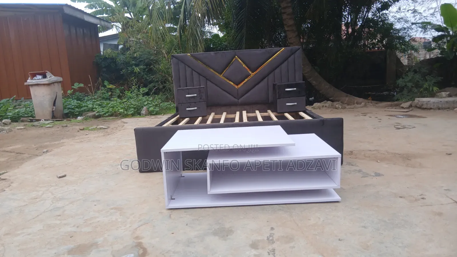 Queen Size Bed Frame and Throws Available