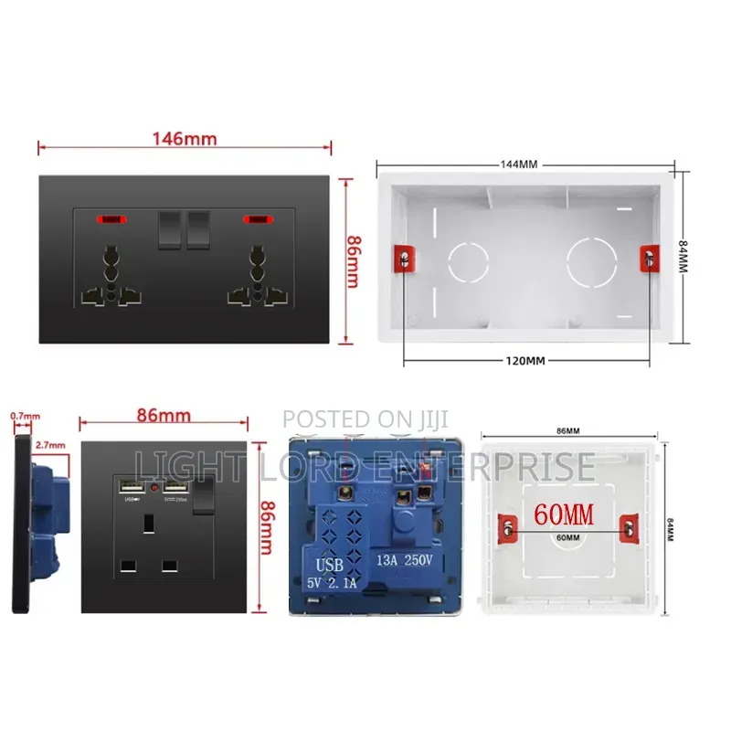Strong Heavy Duty Double Muiti Socket