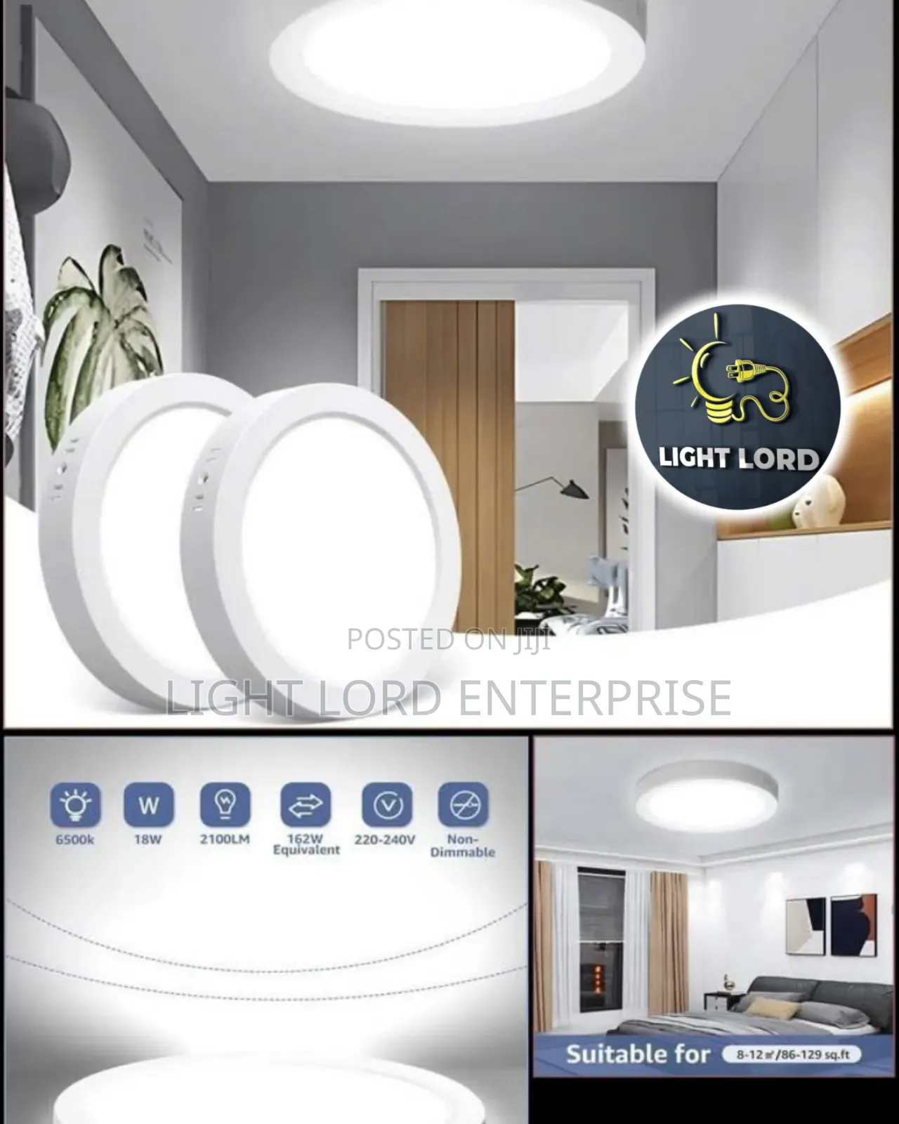 White 18watts Panel Light