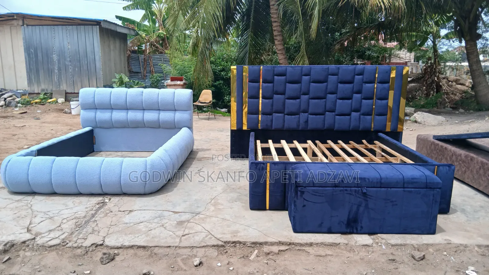Queen Size Bed Frame and Ottoman Available
