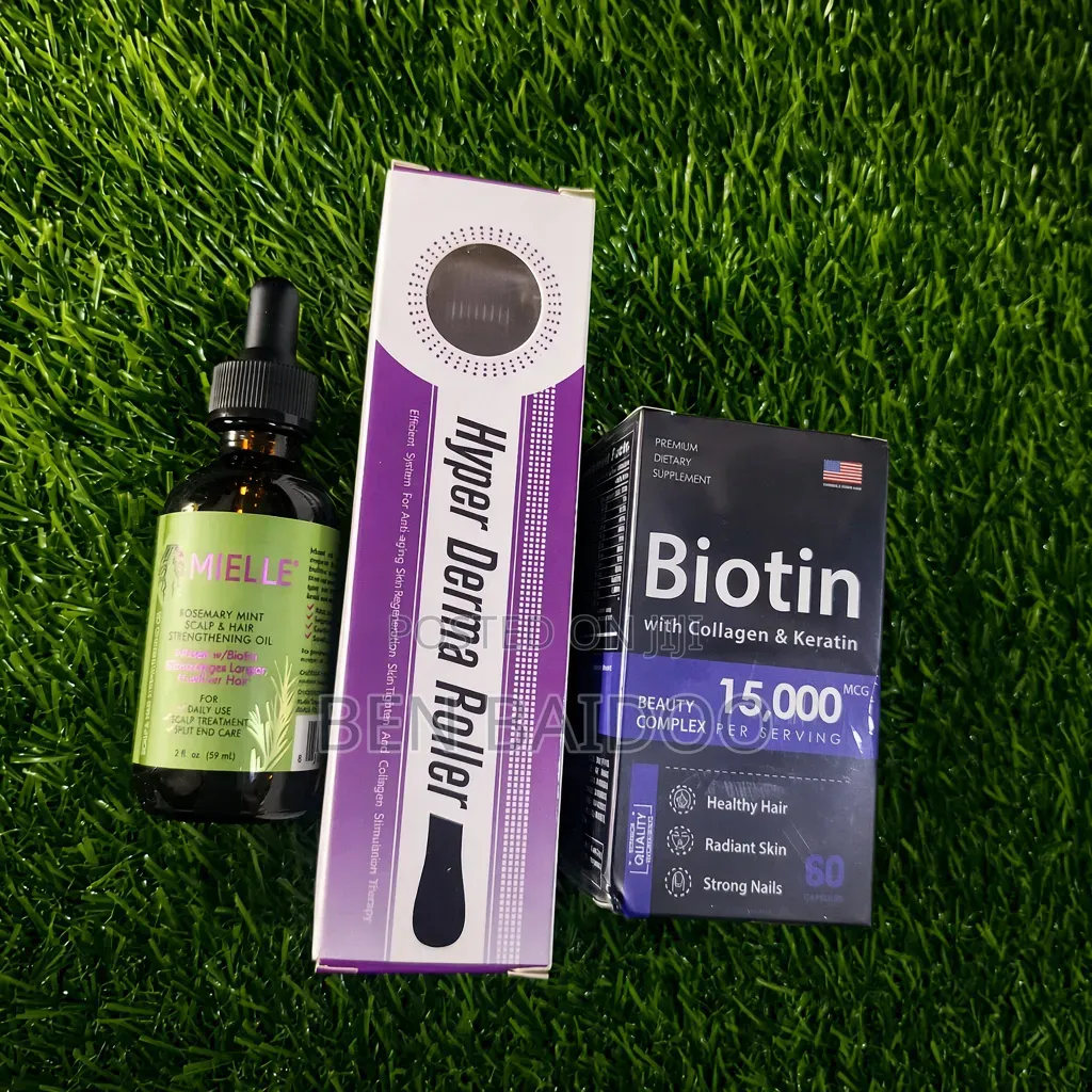 Rosemary Hair Oil,Derma Roller, Biotin (Unisex Hair Growth)
