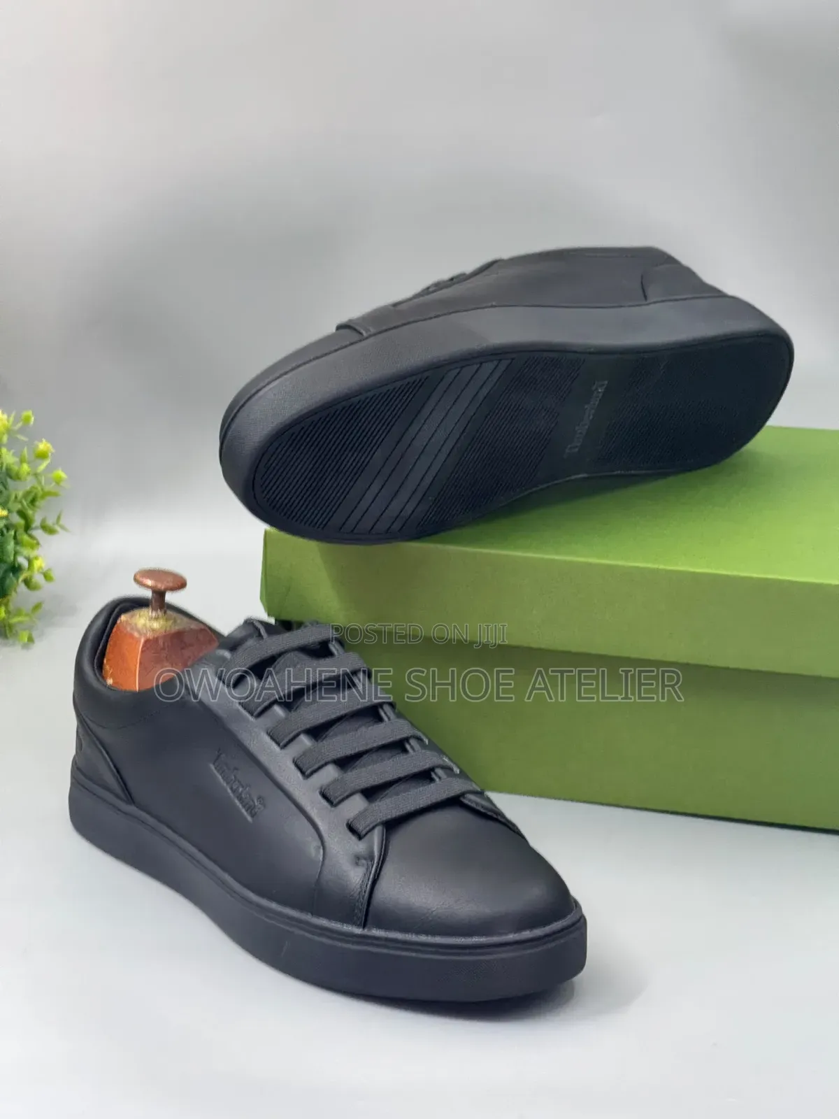 All-Black Timberland Minimalist Leather Sneakers