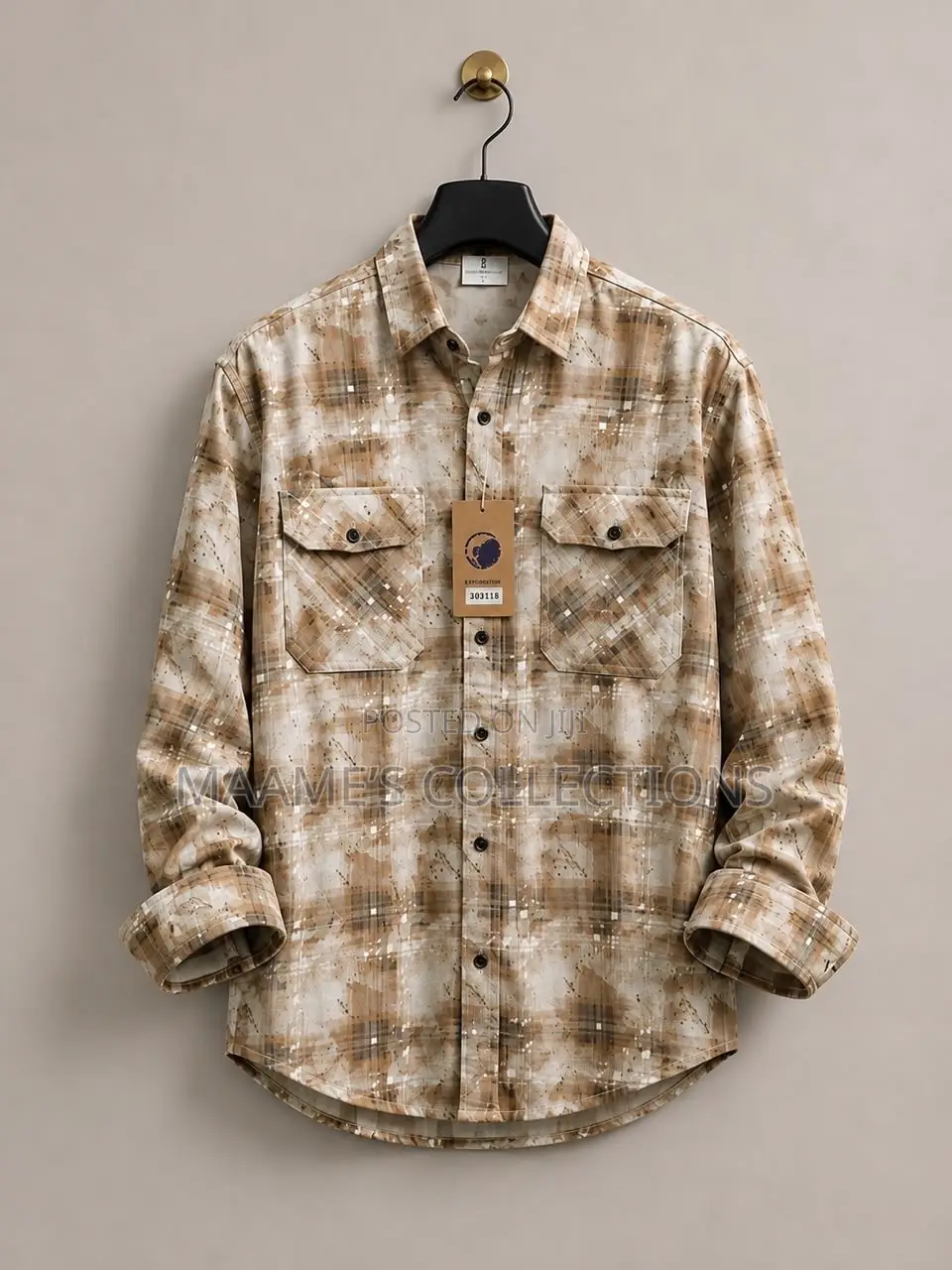 Men’s Premium Printed Long Sleeve Shirt – Stylish Smart