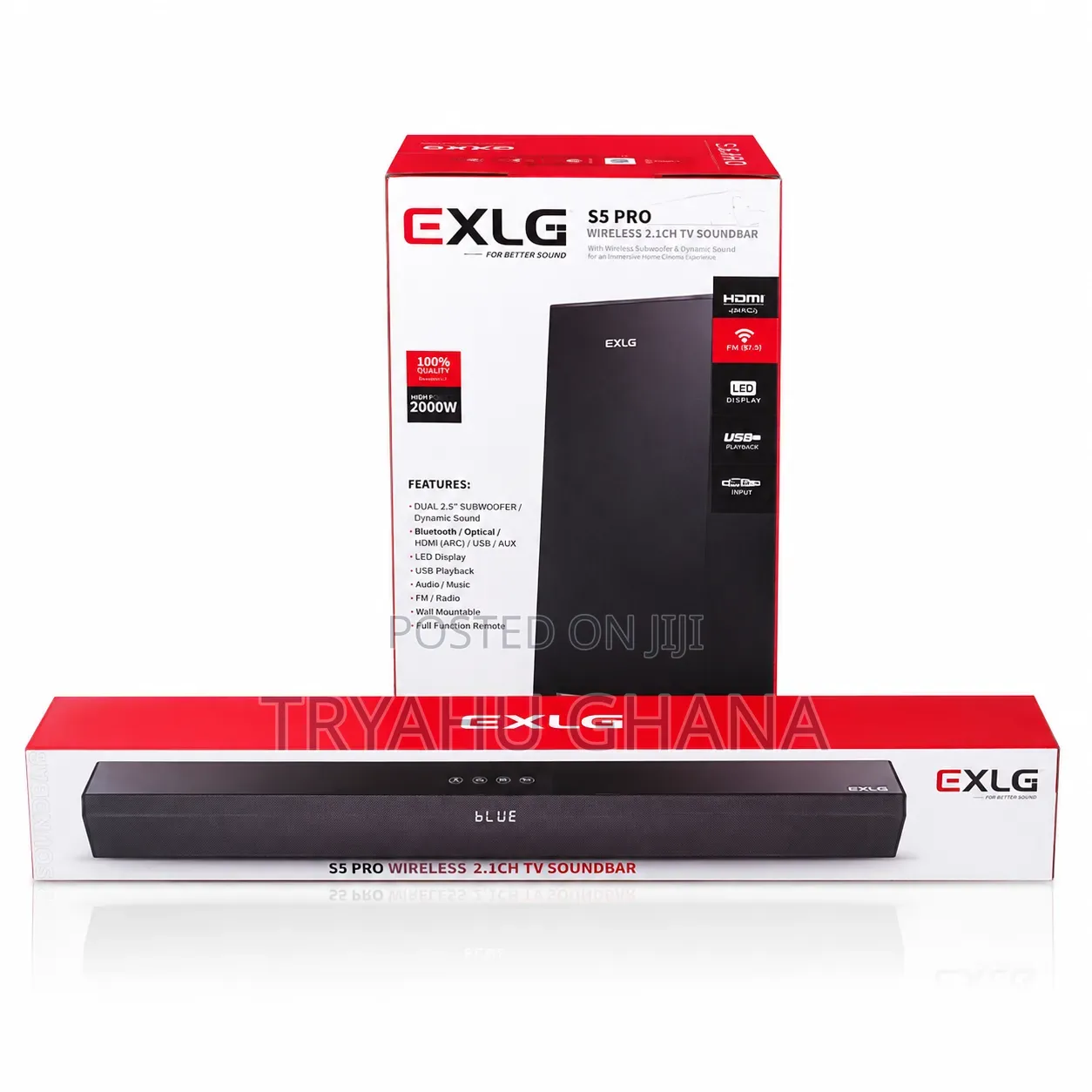 Exlg S5 Pro Soundbar With Wireless Subwoofer