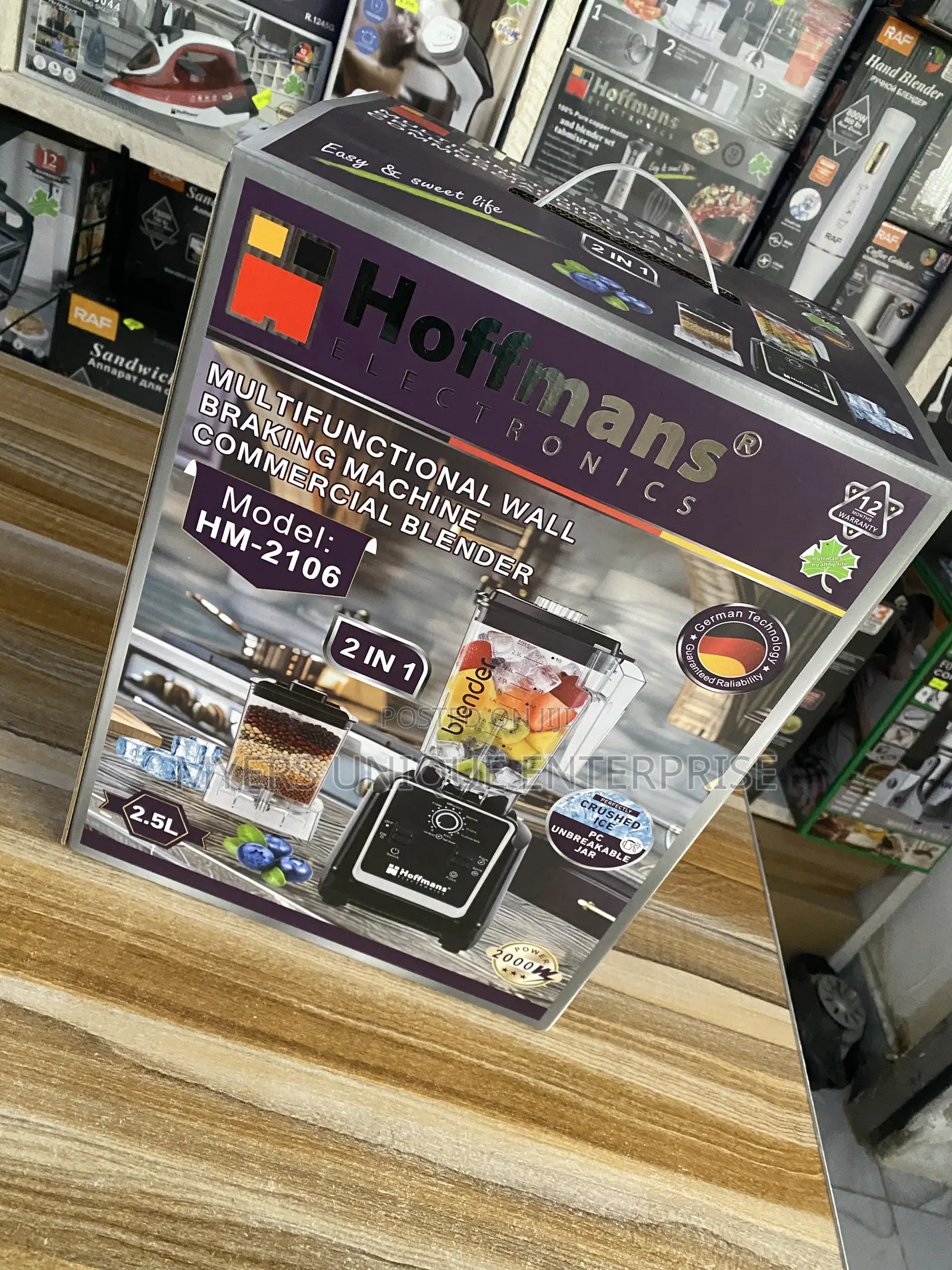 Hoffmans 2.5L Commercial Blender With Unbreakable Jar