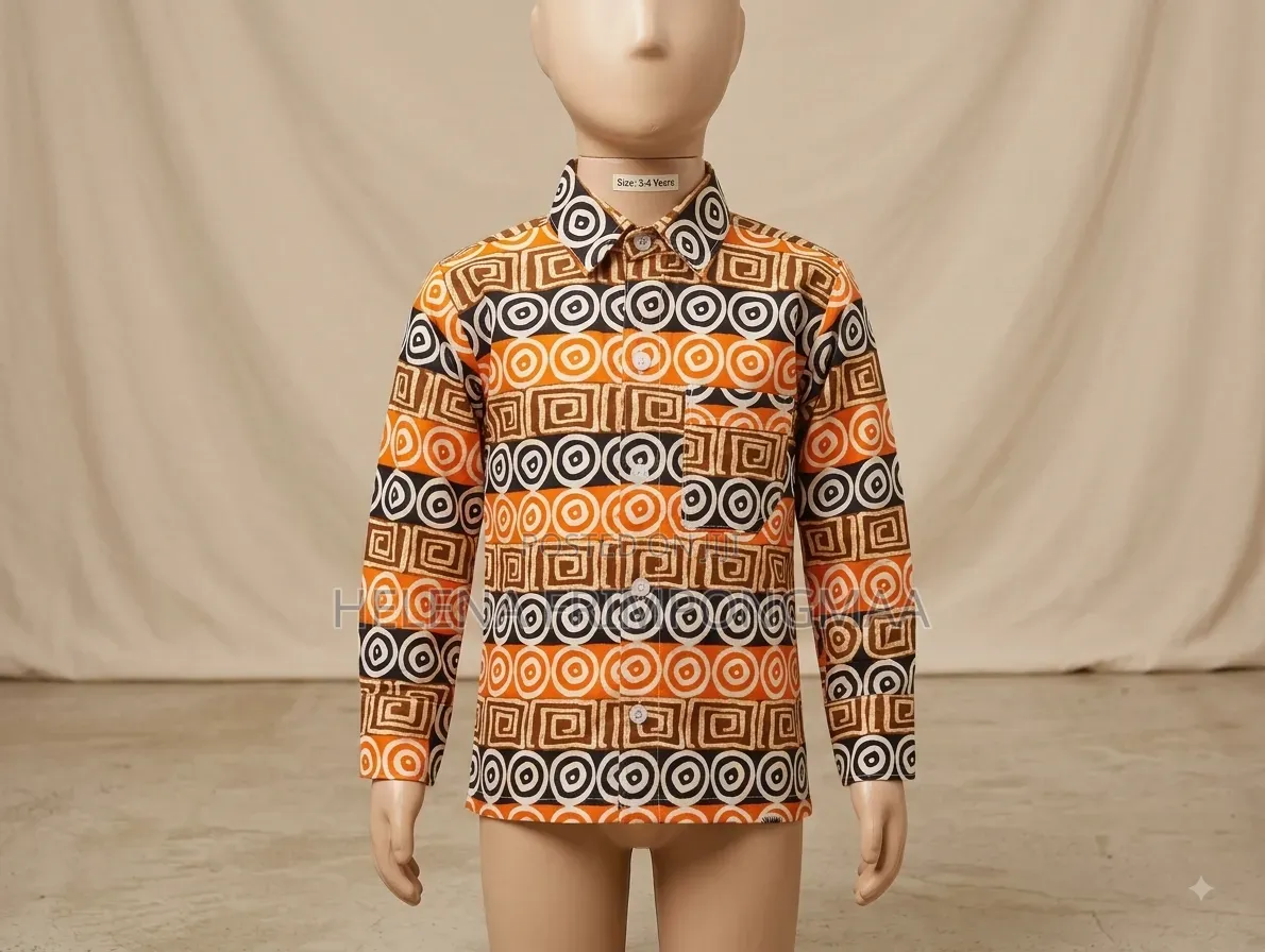 African Print Long Sleeve Boys' Shirt