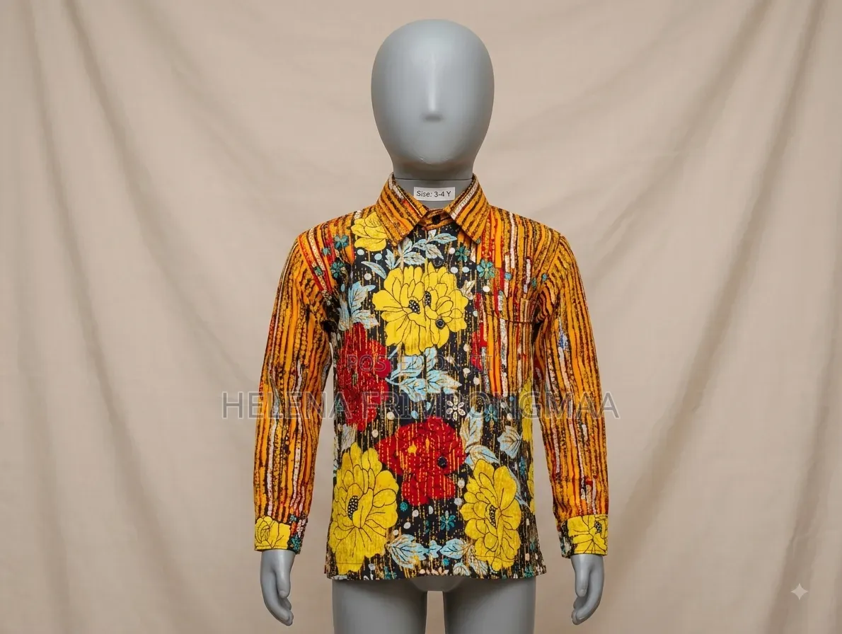 African Print Long Sleeve Boys' Shirt