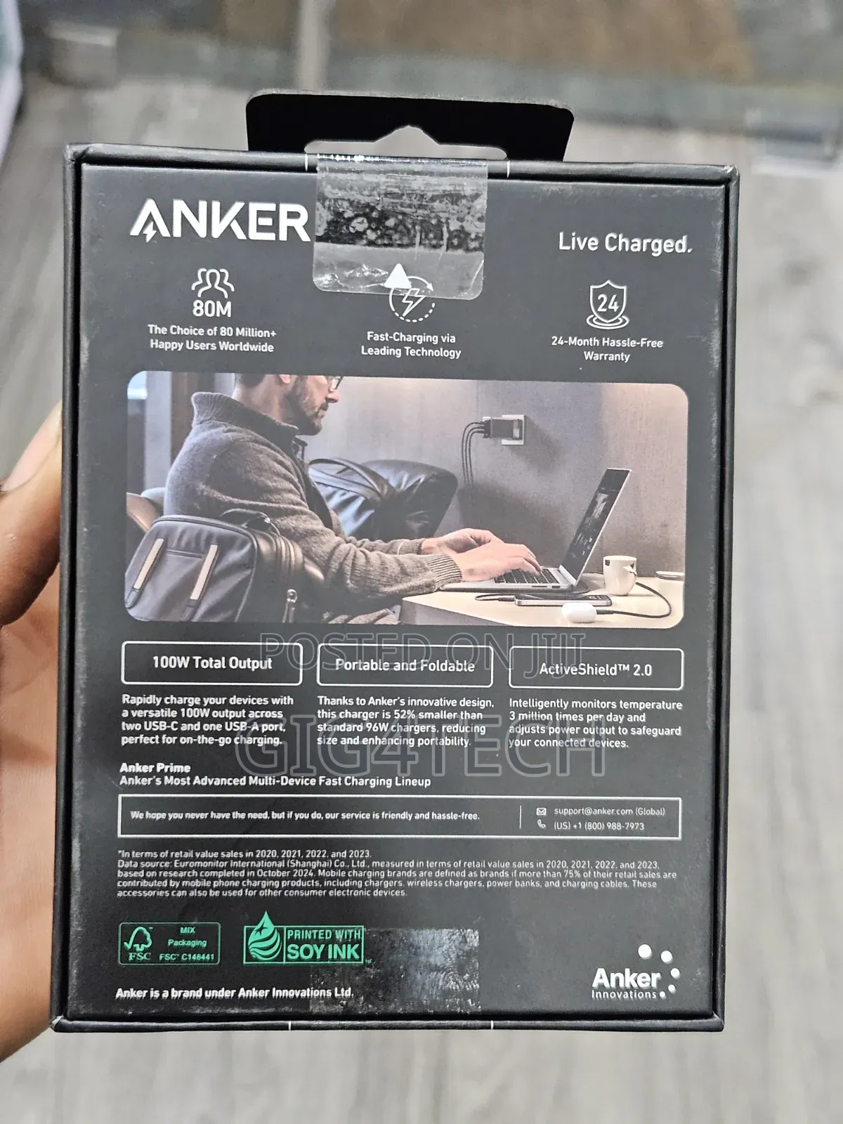 Anker Prime 100w 3-Port Gan Fast Charger