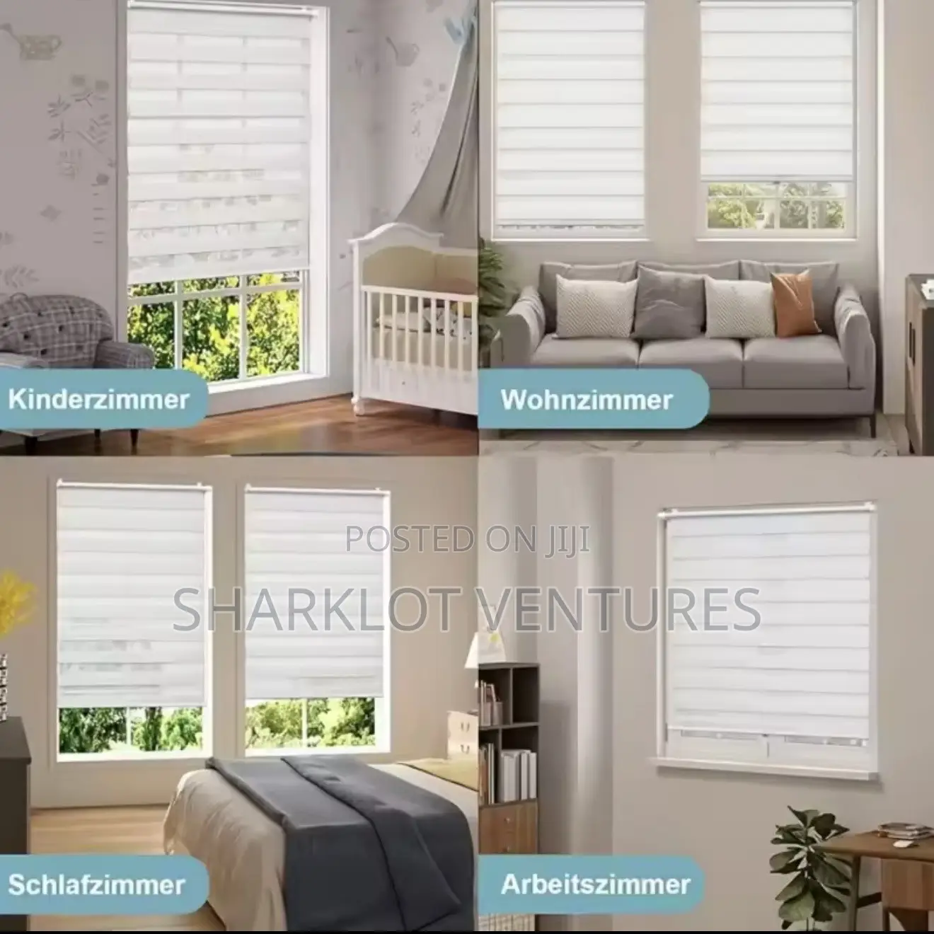 7 Feets Windows Blinds All White
