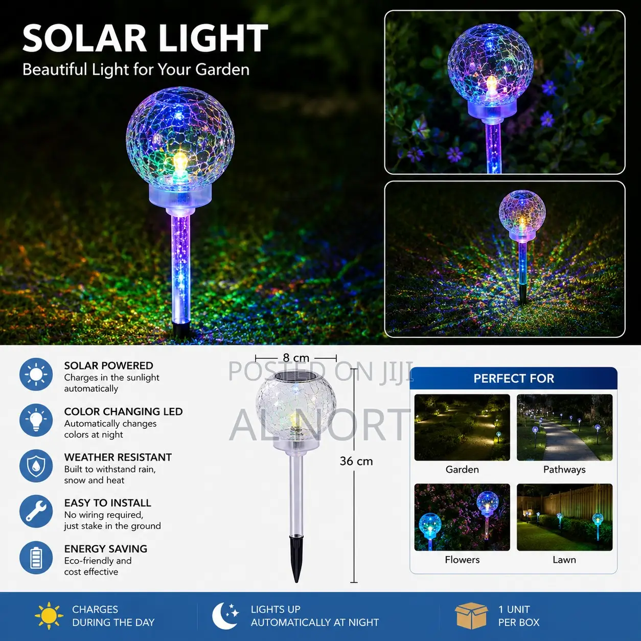 Solar Light – Color-Changing LED Garden Stake Light