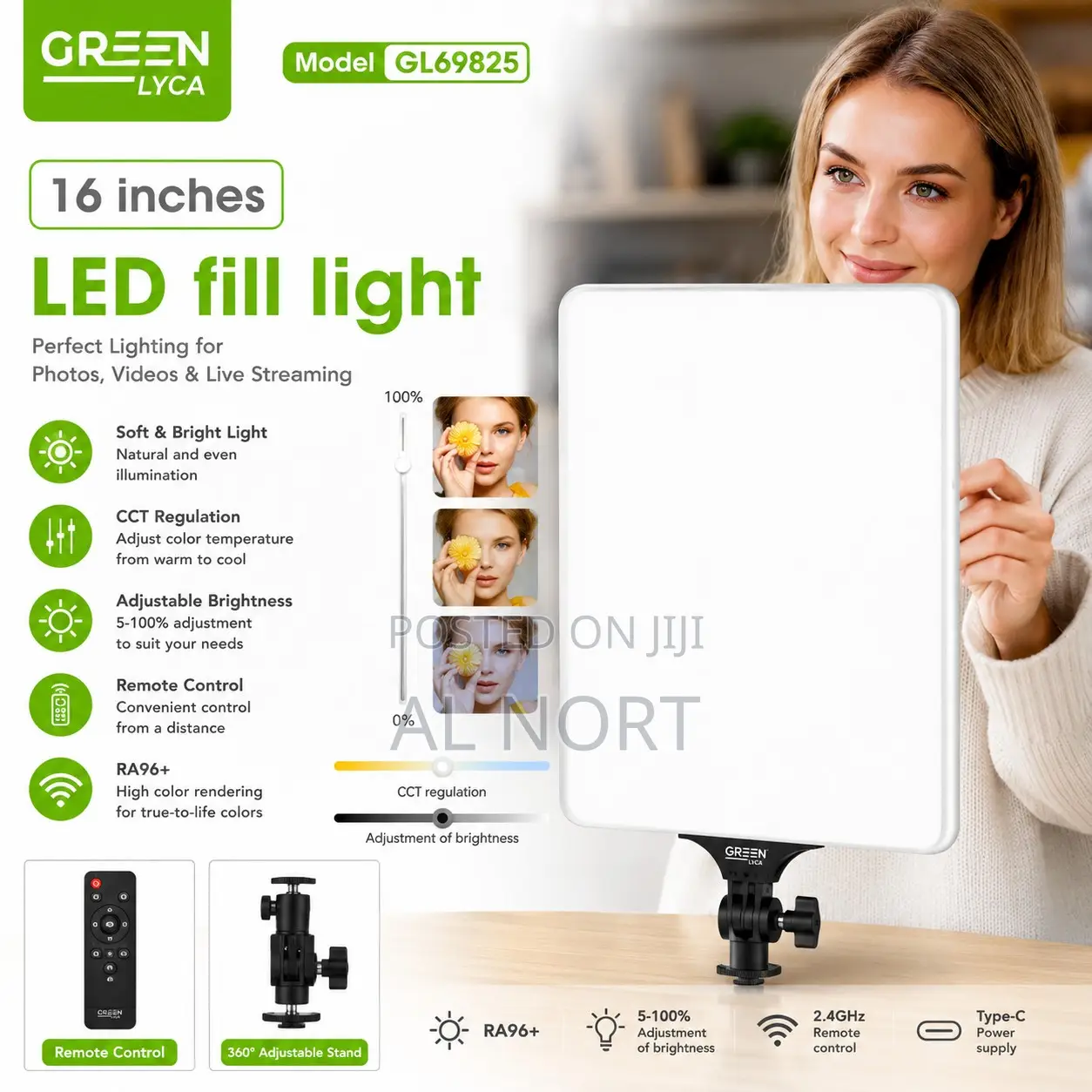 Green Lyca 16-Inch LED Fill Light – GL69825