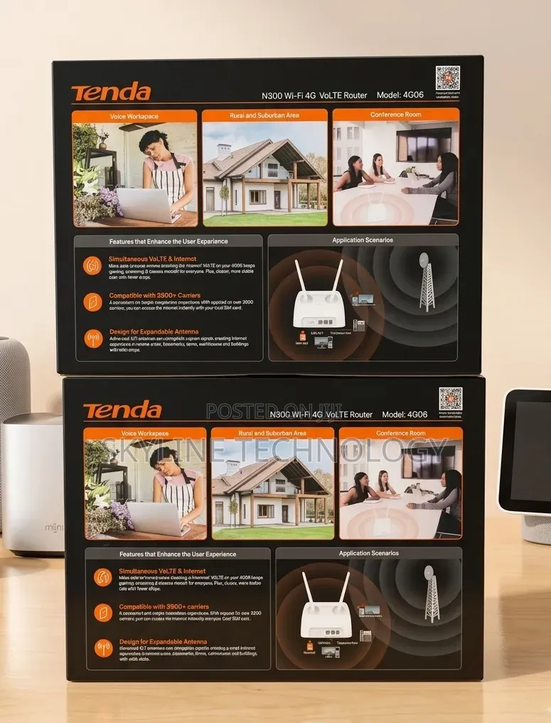 The Tenda 4G06 N300 High Speed 4G Router.