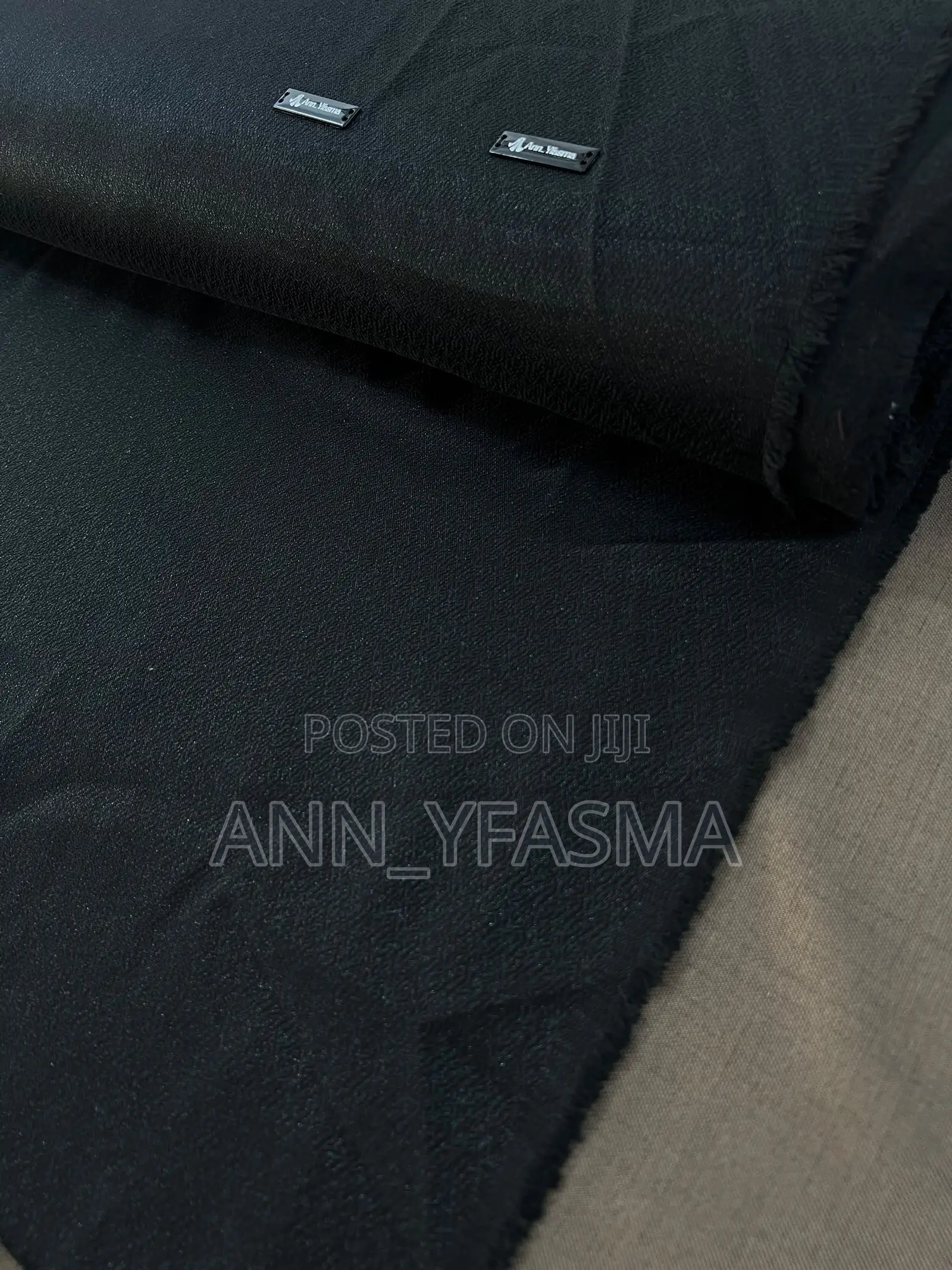 Black Wool Fleece or Brushed Fleece / Cashmere-Blend Coating Fabric