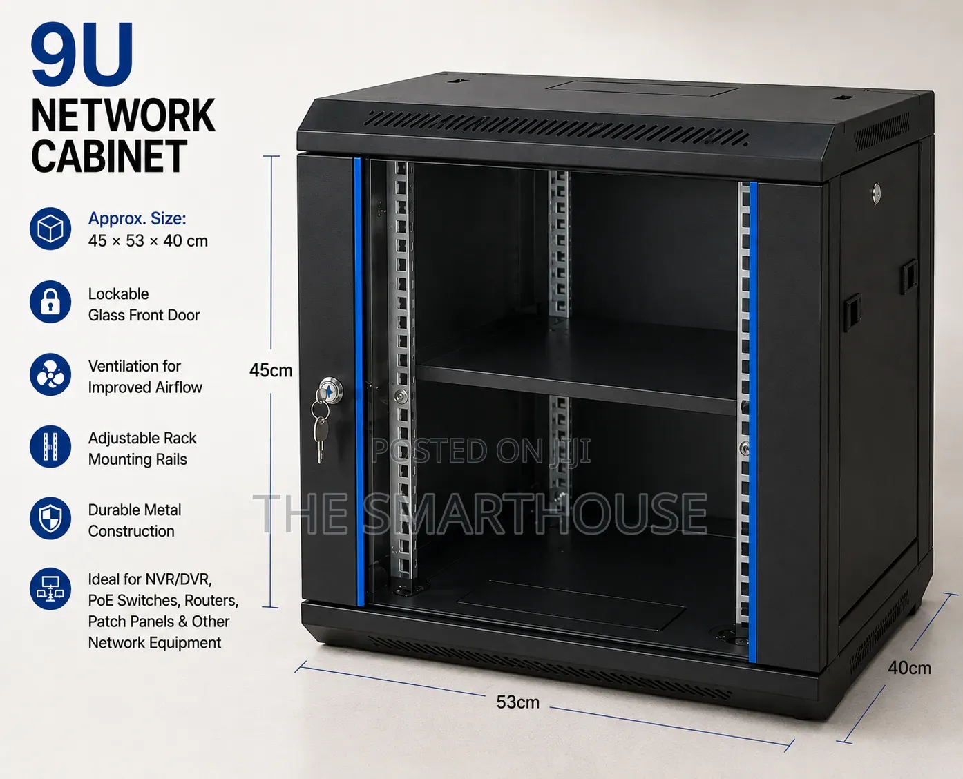 9U NETWORK CABINET — Compact, Secure Professional