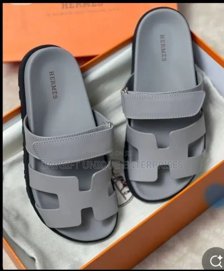 Hermes Slippers in Box With Gift Bag