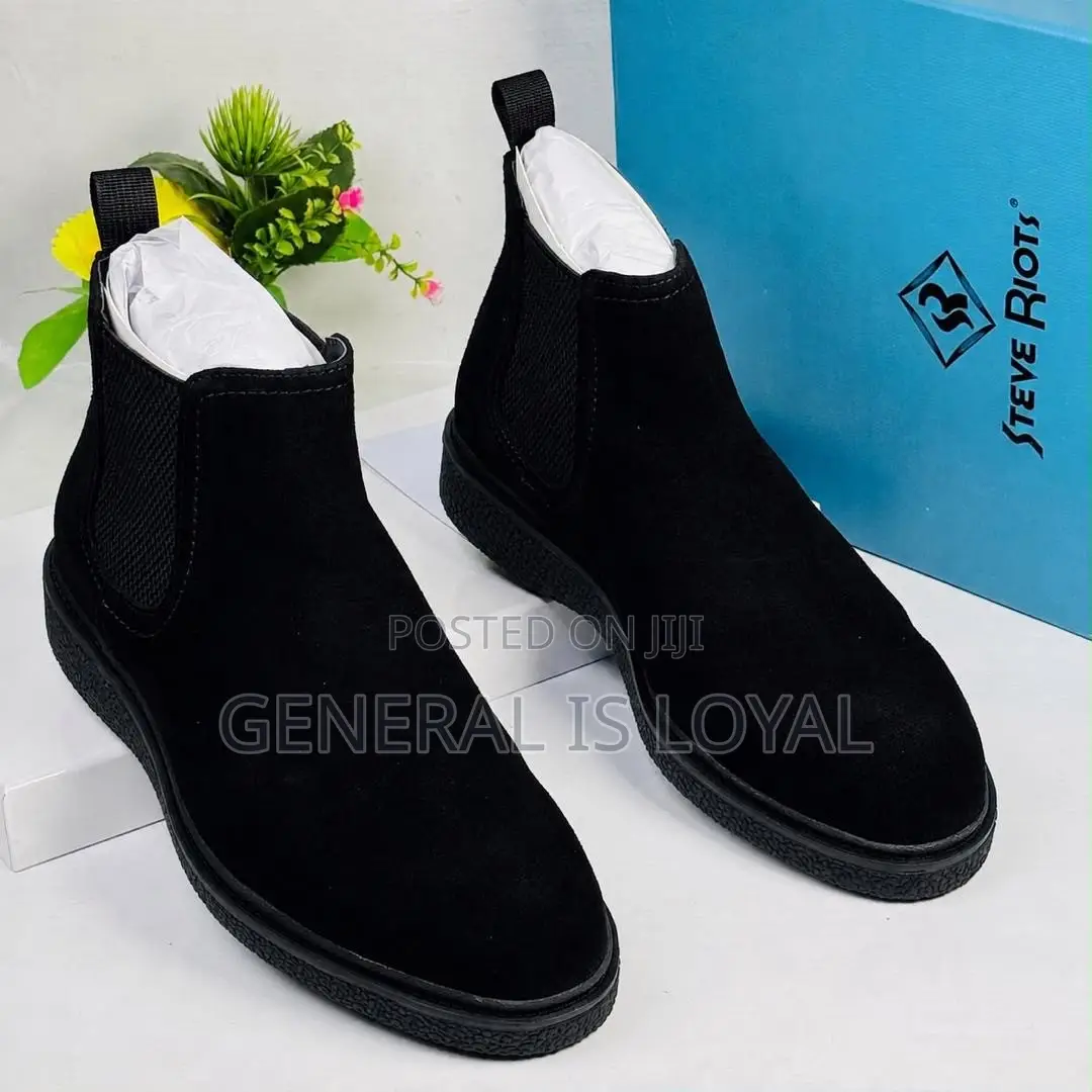 Steve Riots Black Suede Chelsea Boot