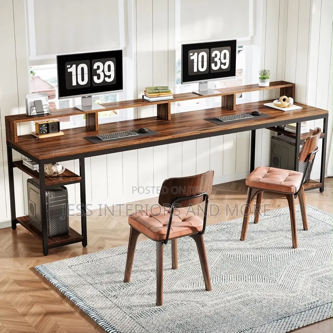 Double Computer Desk(78.74 Inches Extra Long)