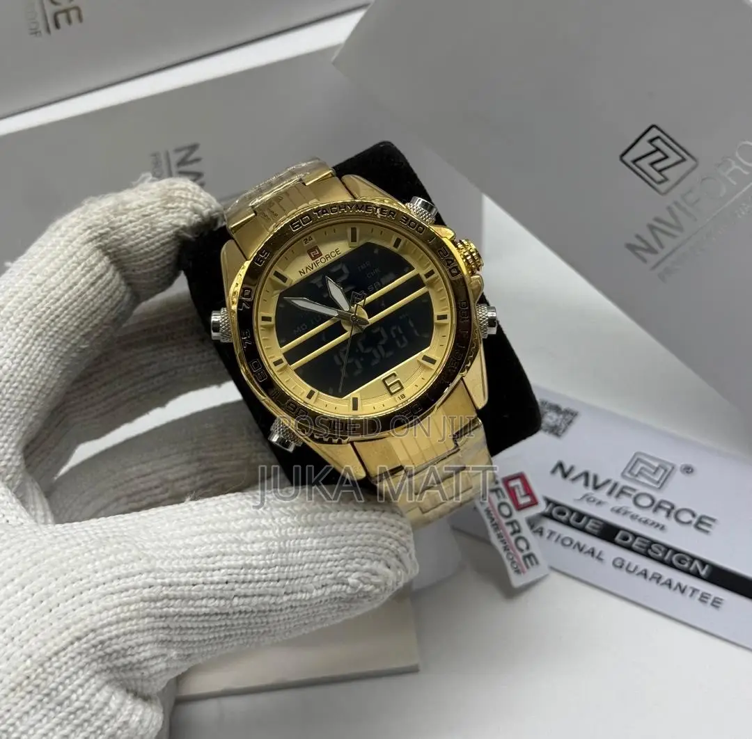 Gold Naviforce Watch