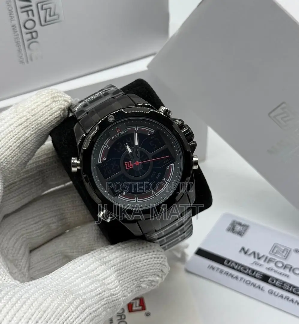 Black Chrome Naviforce Watch