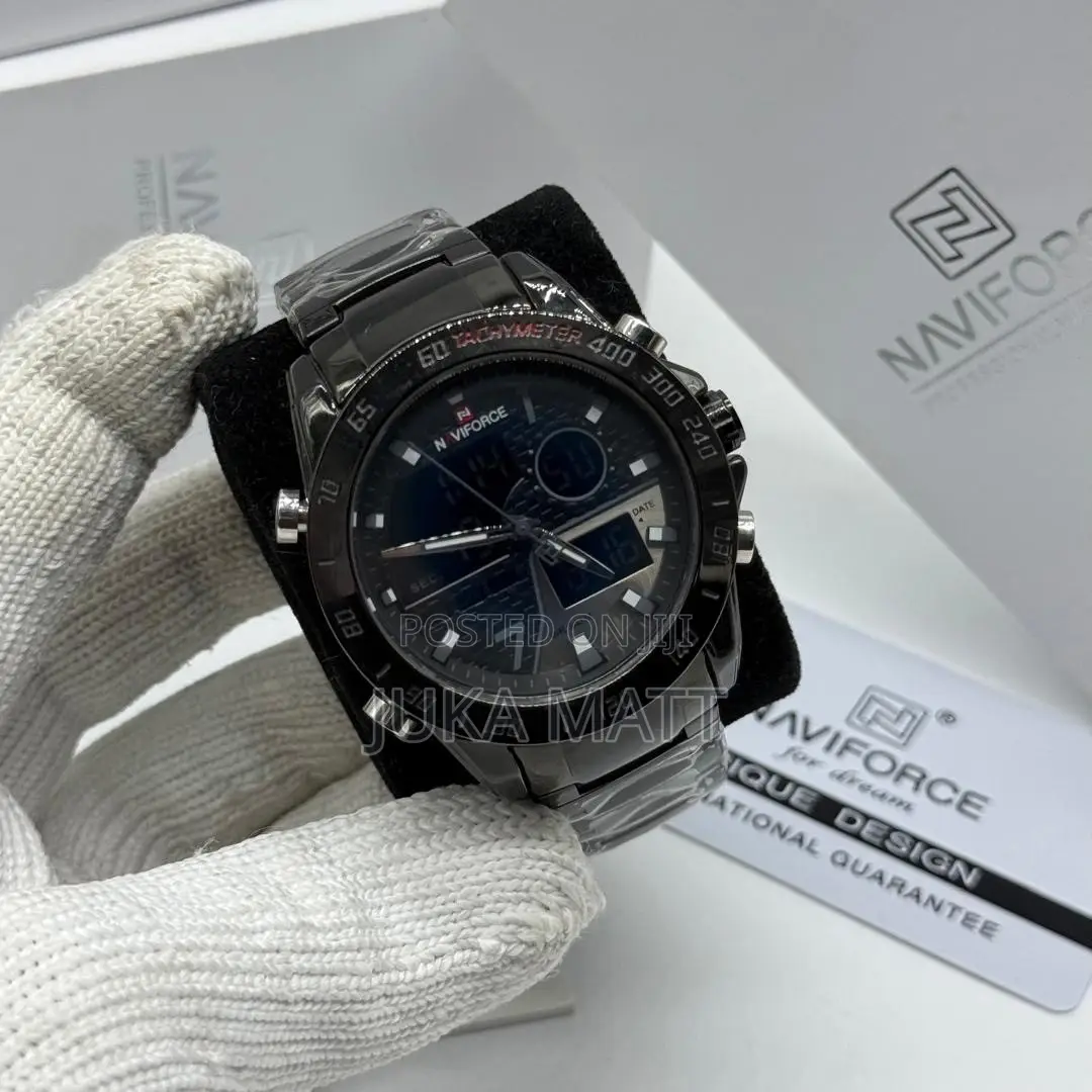 Black Chrome Naviforce Watch