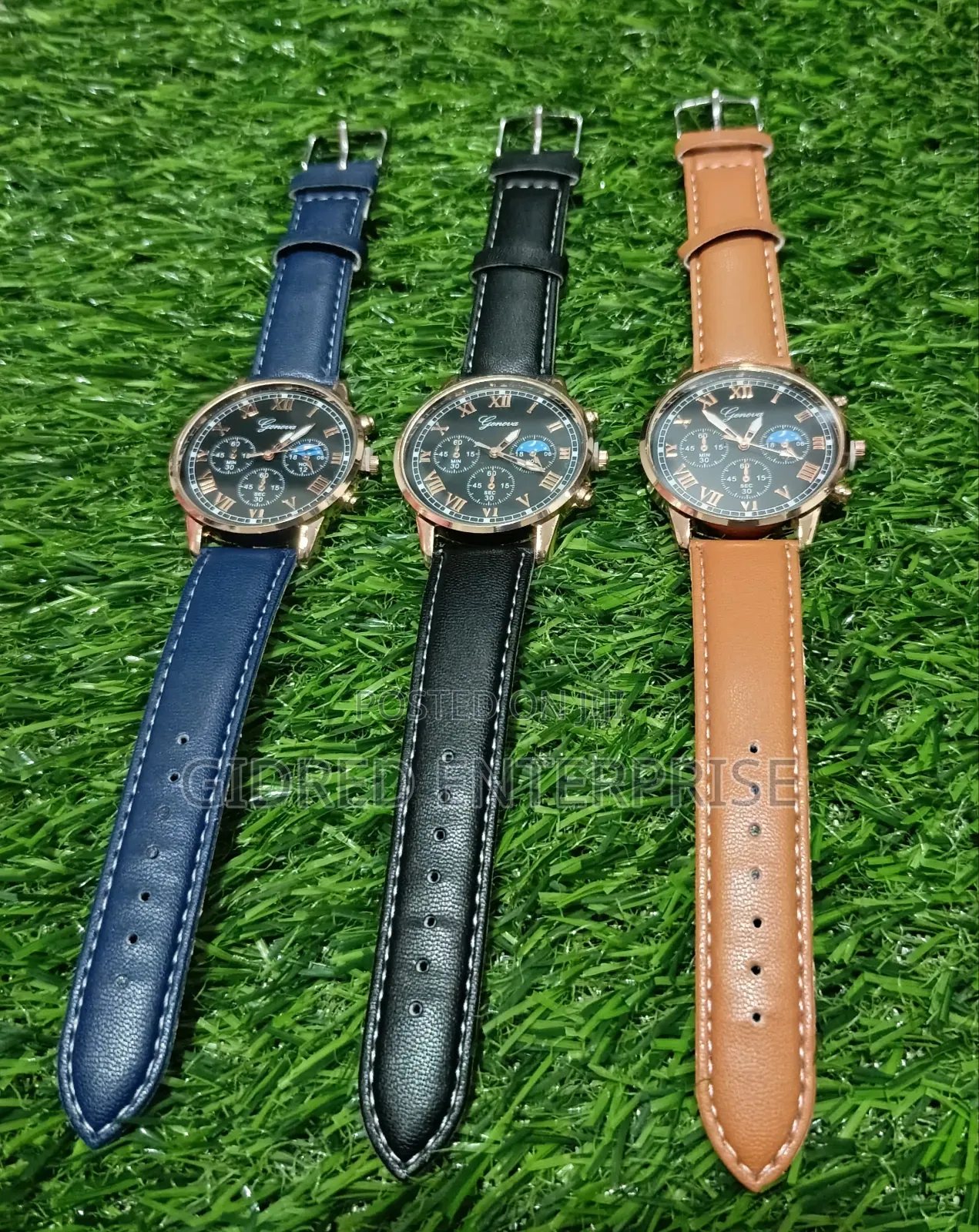 3pcs Retro Nostalgic Men's Round Quartz Watch