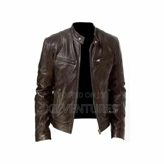 Stylish and Durable Men's
Leather Jacket - Brown