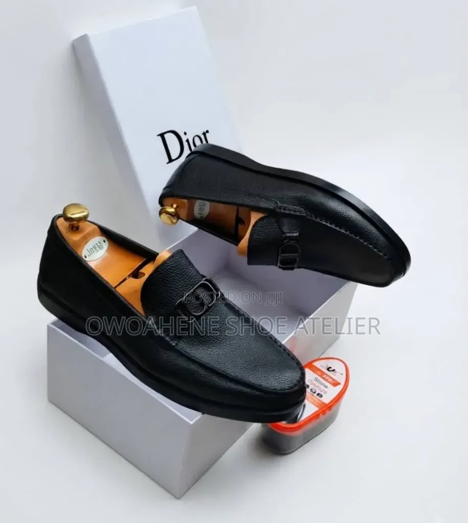 Pair of Prada Brushed Leather Loafers.