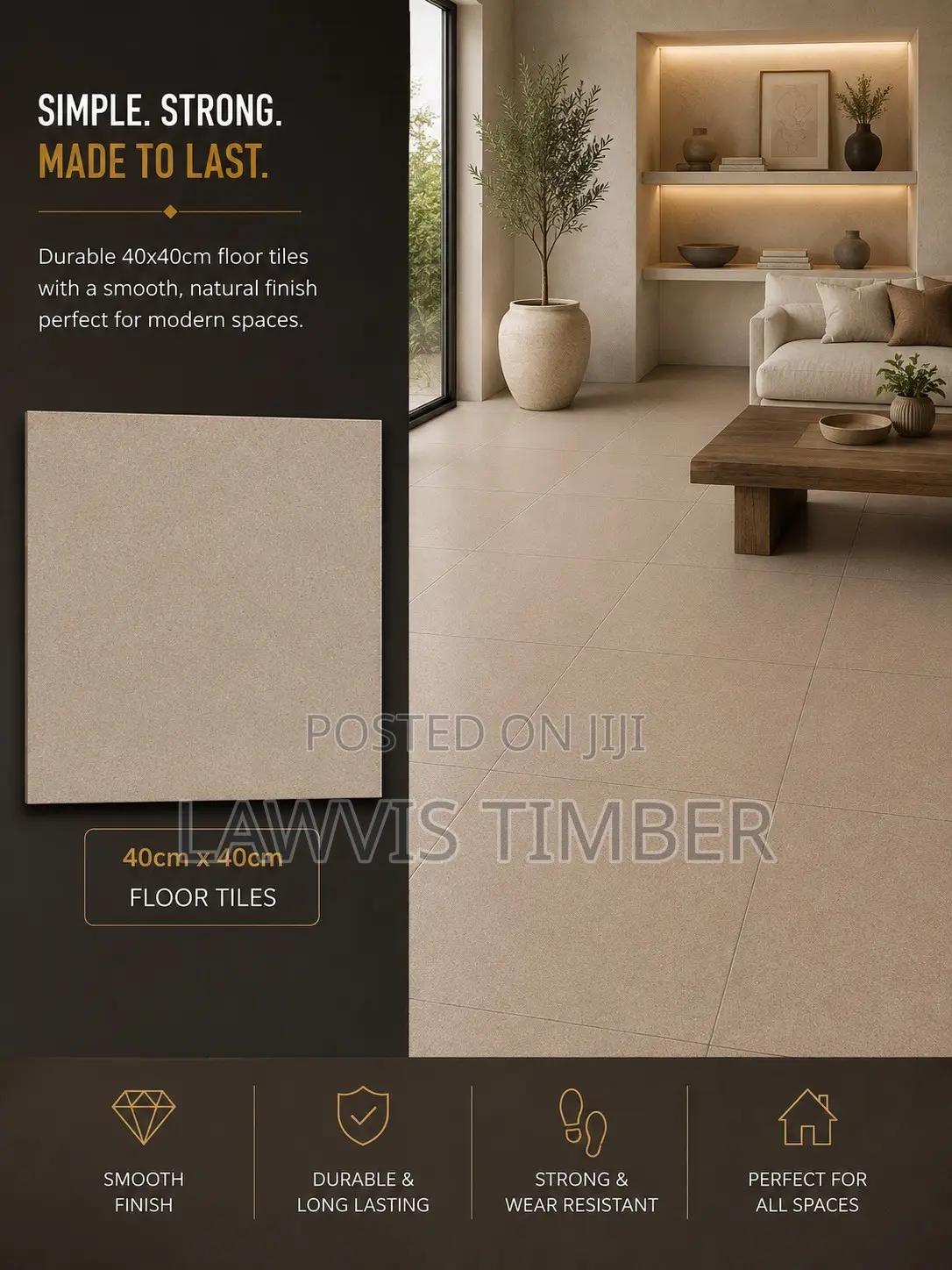40x40cm Sandstone Beige Floor Tiles