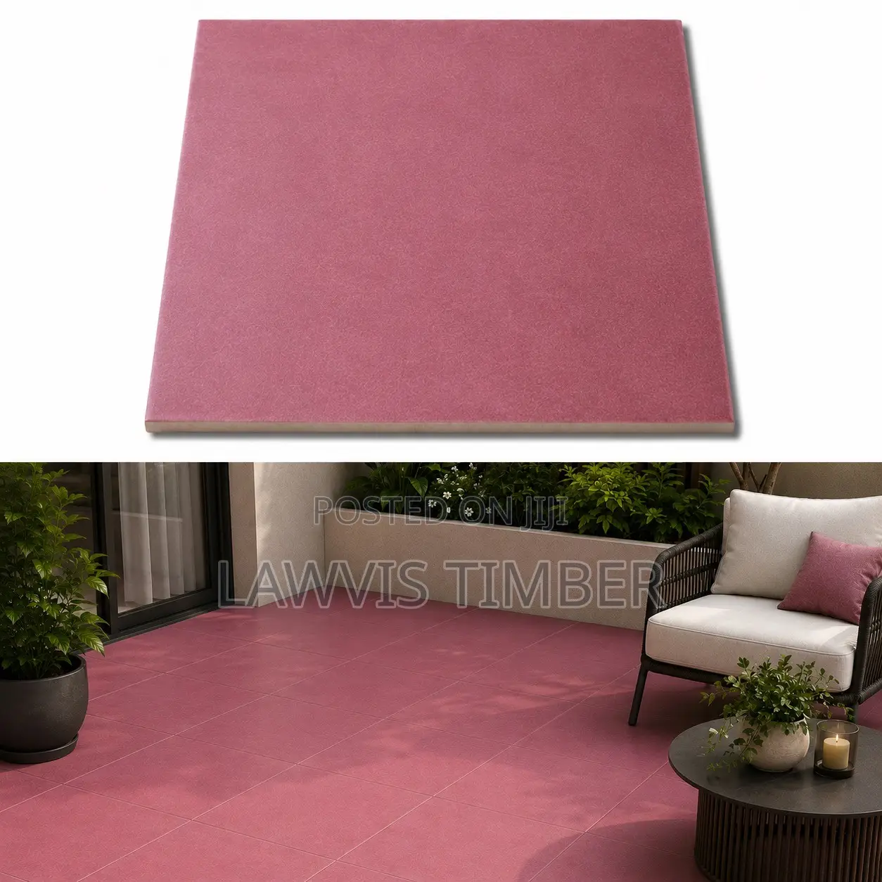 40x40cm Rose Pink Floor Tiles