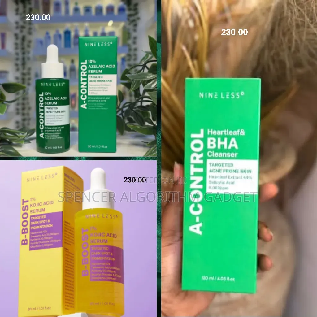 Nineless Bha Heartleaf Cleanser/Kojic Acid/Azelaic Acid Serum-230 Each
