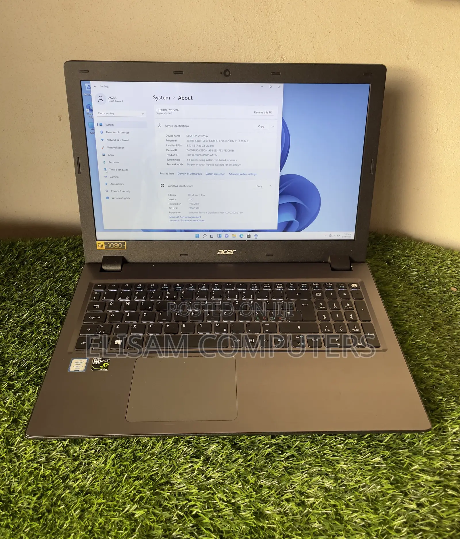Laptop Acer Aspire V5-591G 8GB Intel Core i5 HDD+SSD 128GB