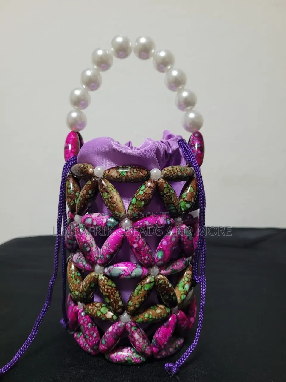 Marble Beaded Bag