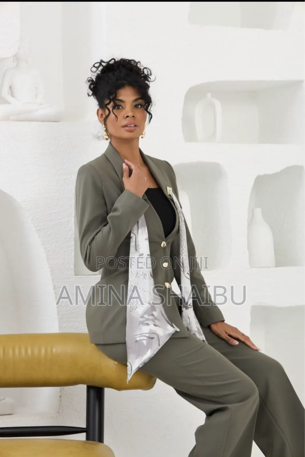 Premium Power Suit - Olive | She by as Professional Women