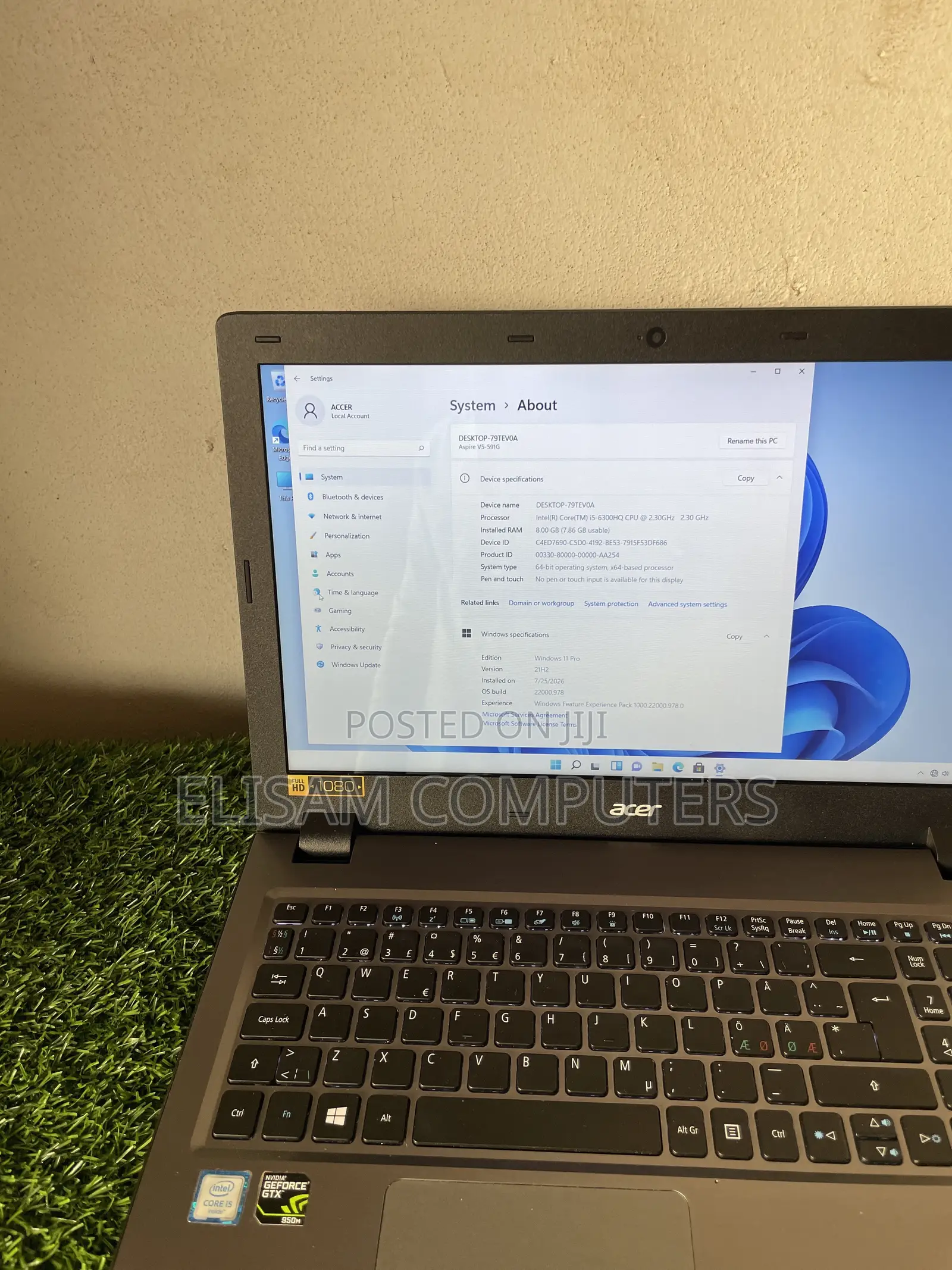 Laptop Acer Aspire V5-591G 8GB Intel Core i5 HDD+SSD 128GB